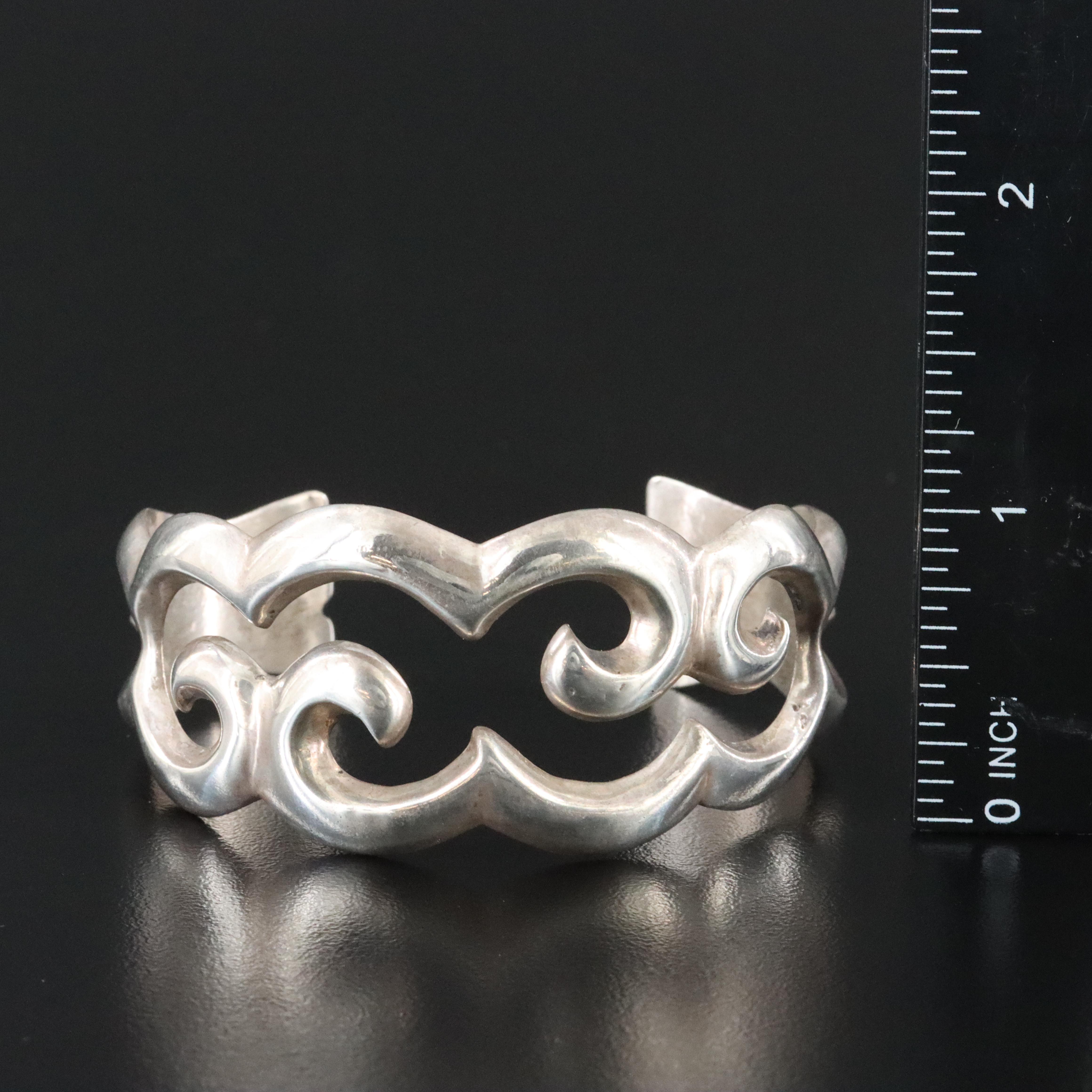 Francis L. Begay Navajo Diné Sterling Sand Cast Cuff Bracelet