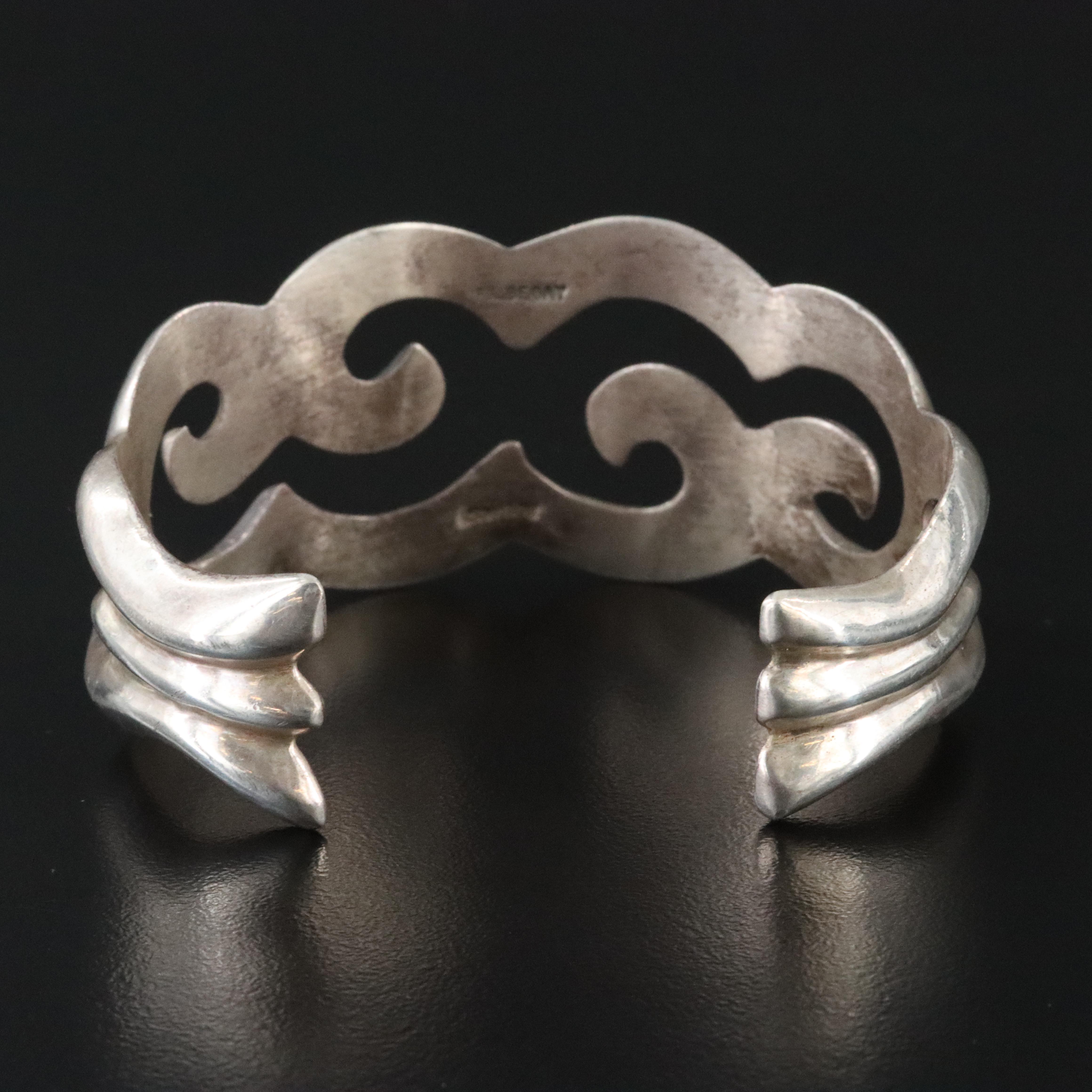 Francis L. Begay Navajo Diné Sterling Sand Cast Cuff Bracelet
