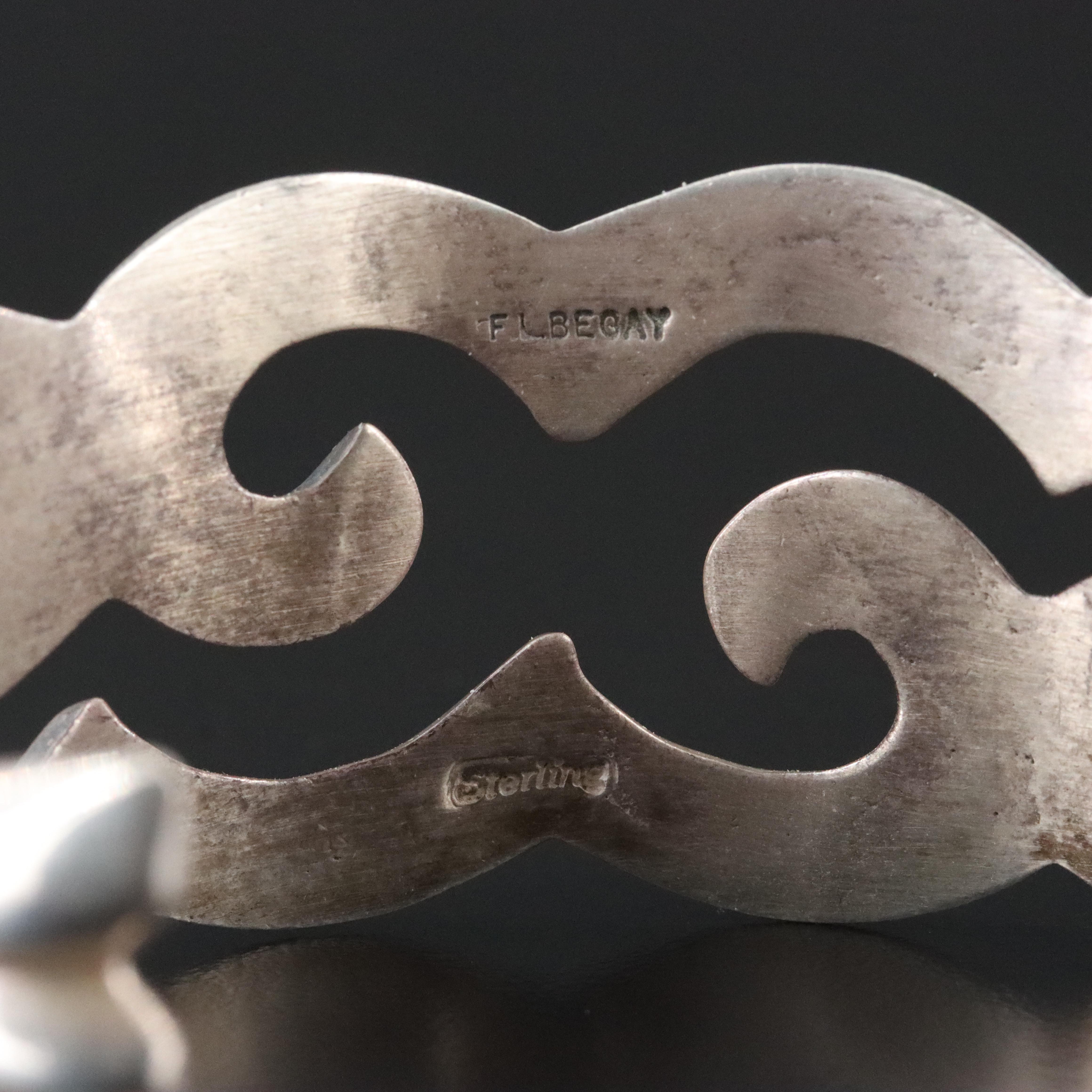 Francis L. Begay Navajo Diné Sterling Sand Cast Cuff Bracelet