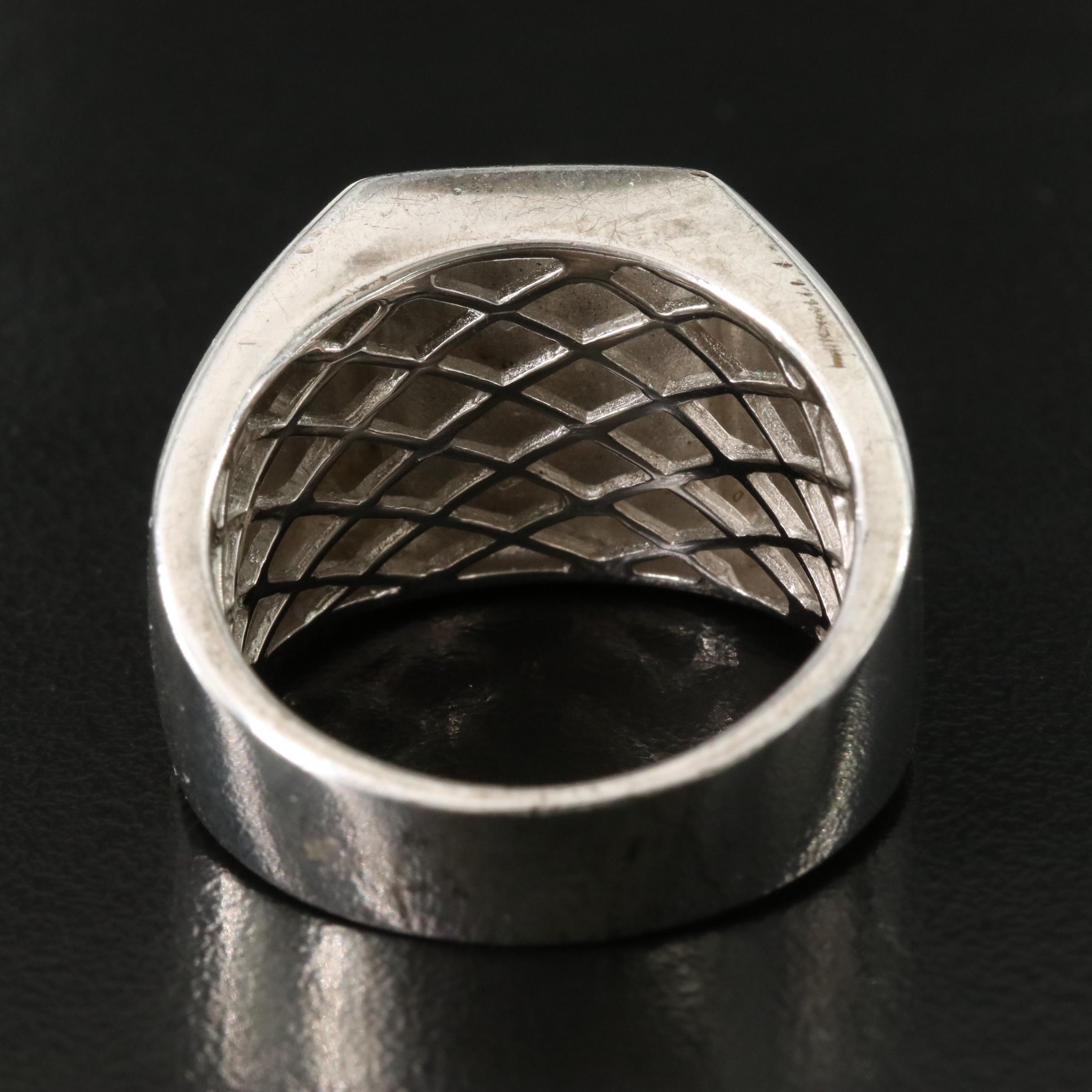 Sterling Opal Signet Ring