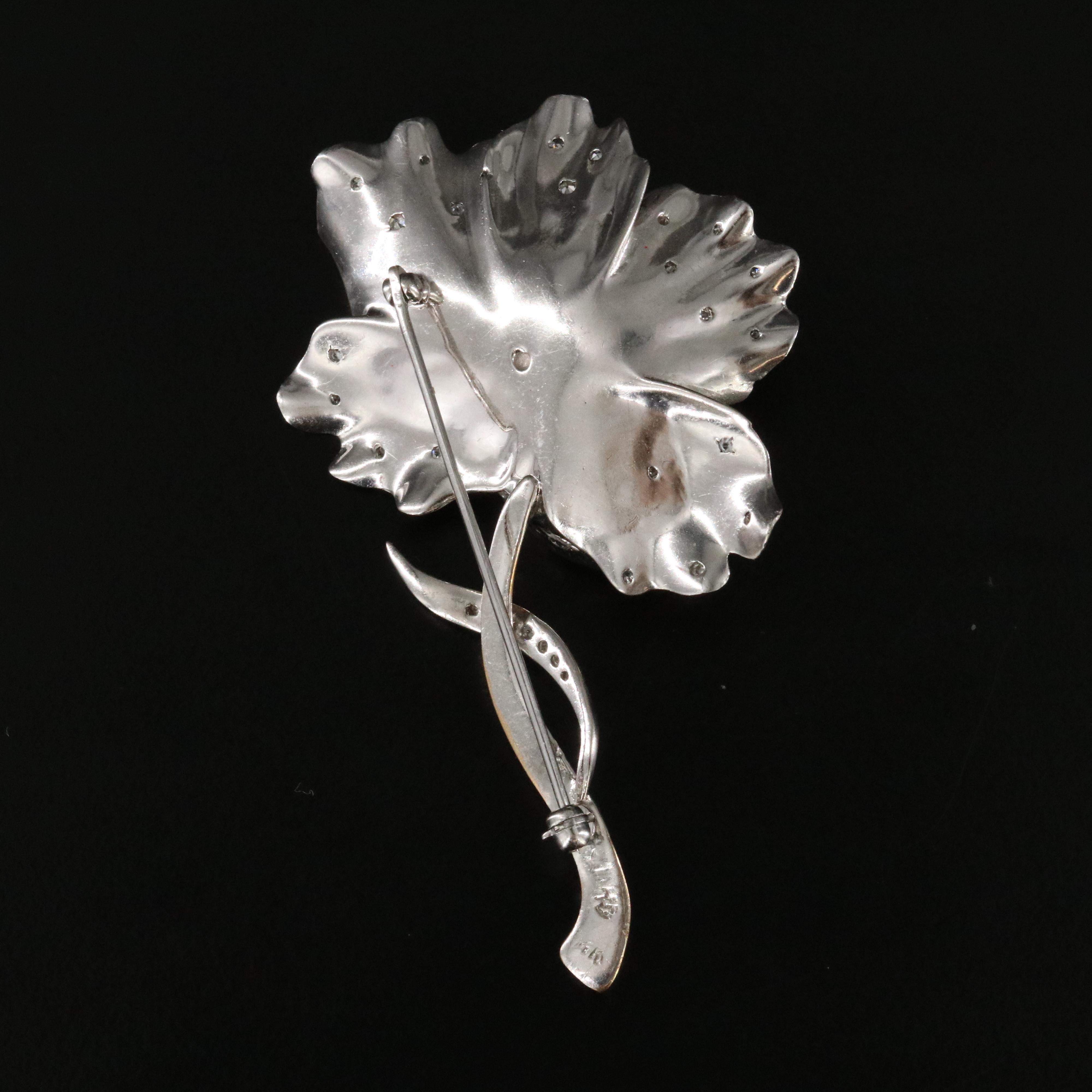 Honora 14K Pearl and Diamond Flower Brooch