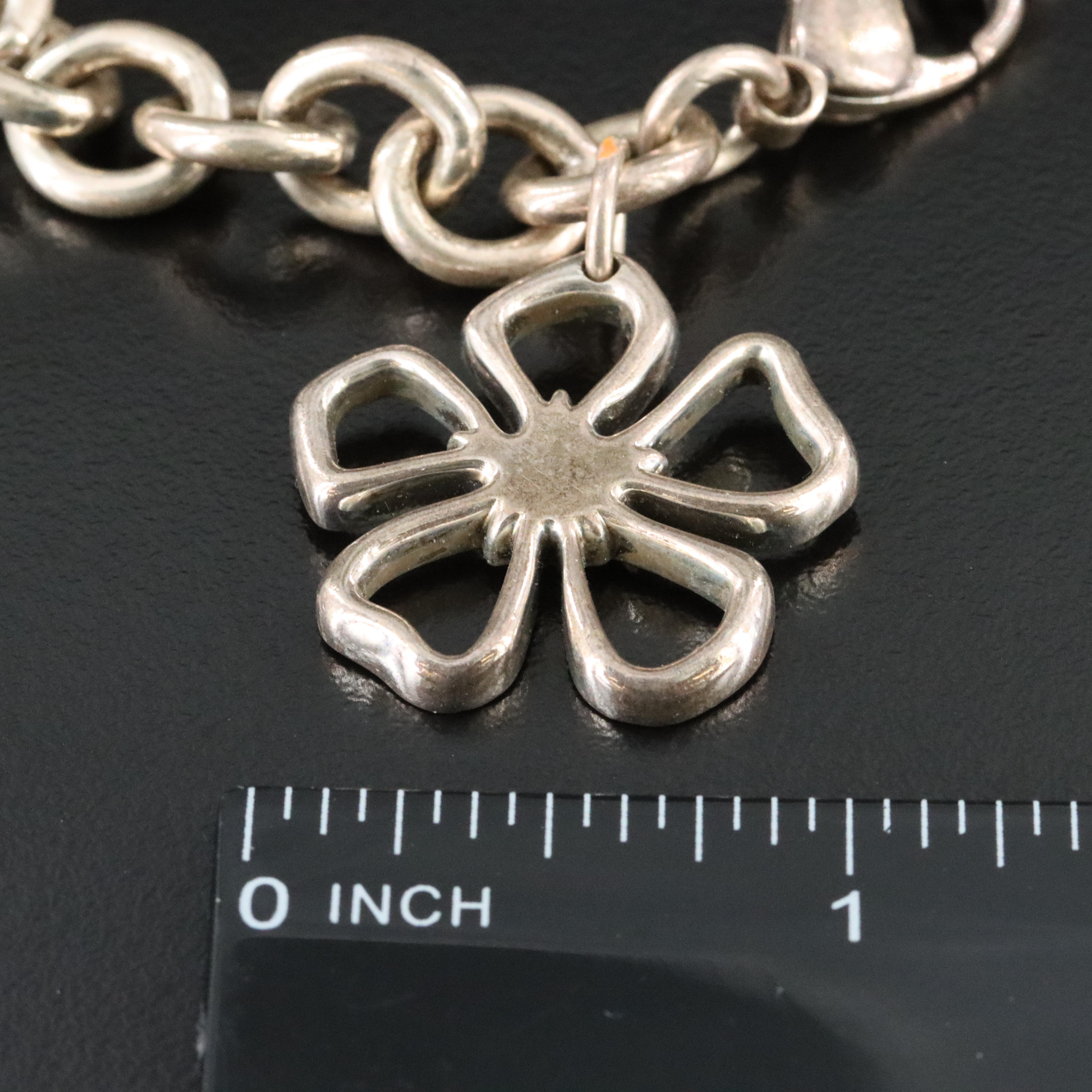 Tiffany & Co. Sterling Stencil Daisy Charm Bracelet