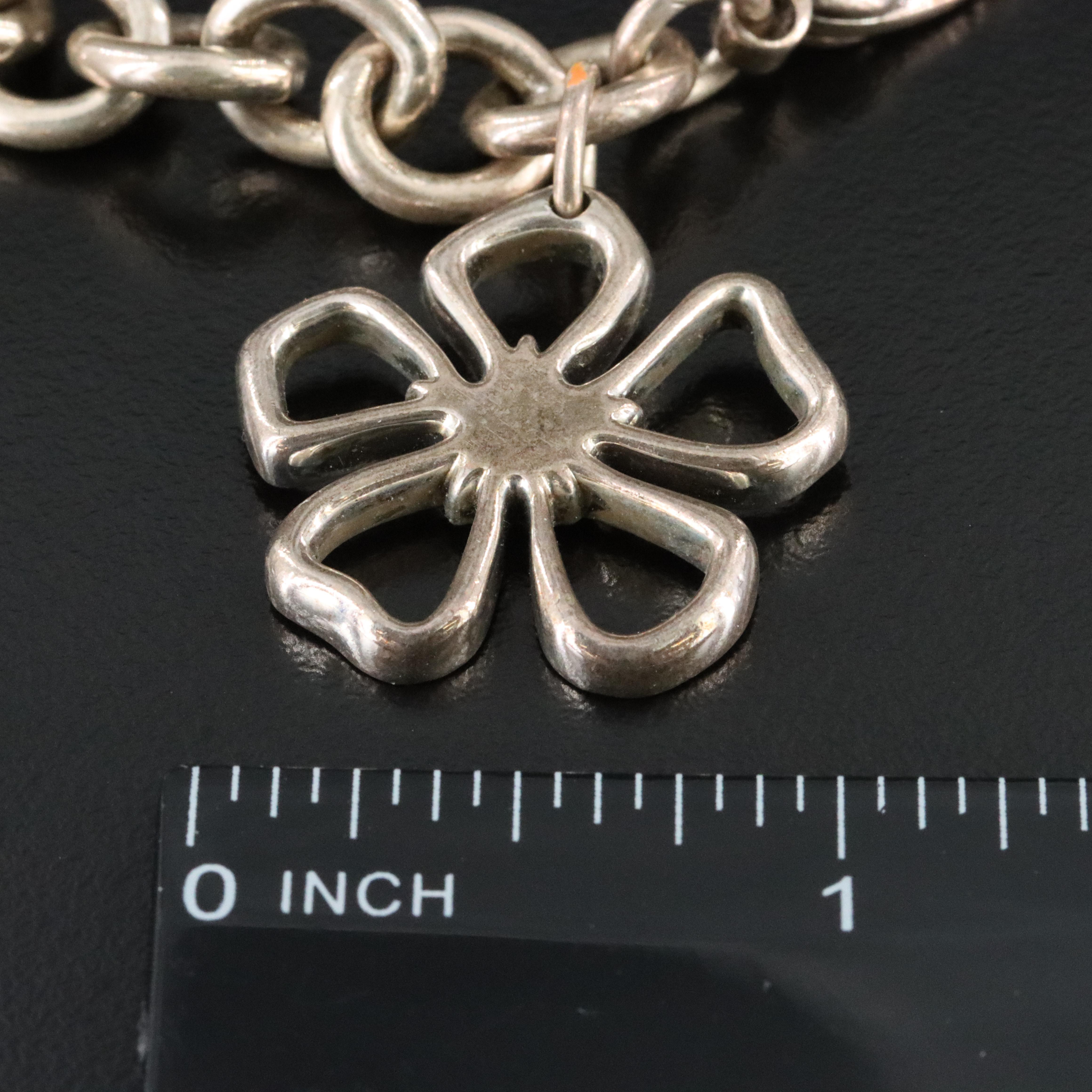 Tiffany & Co. Sterling Stencil Daisy Charm Bracelet