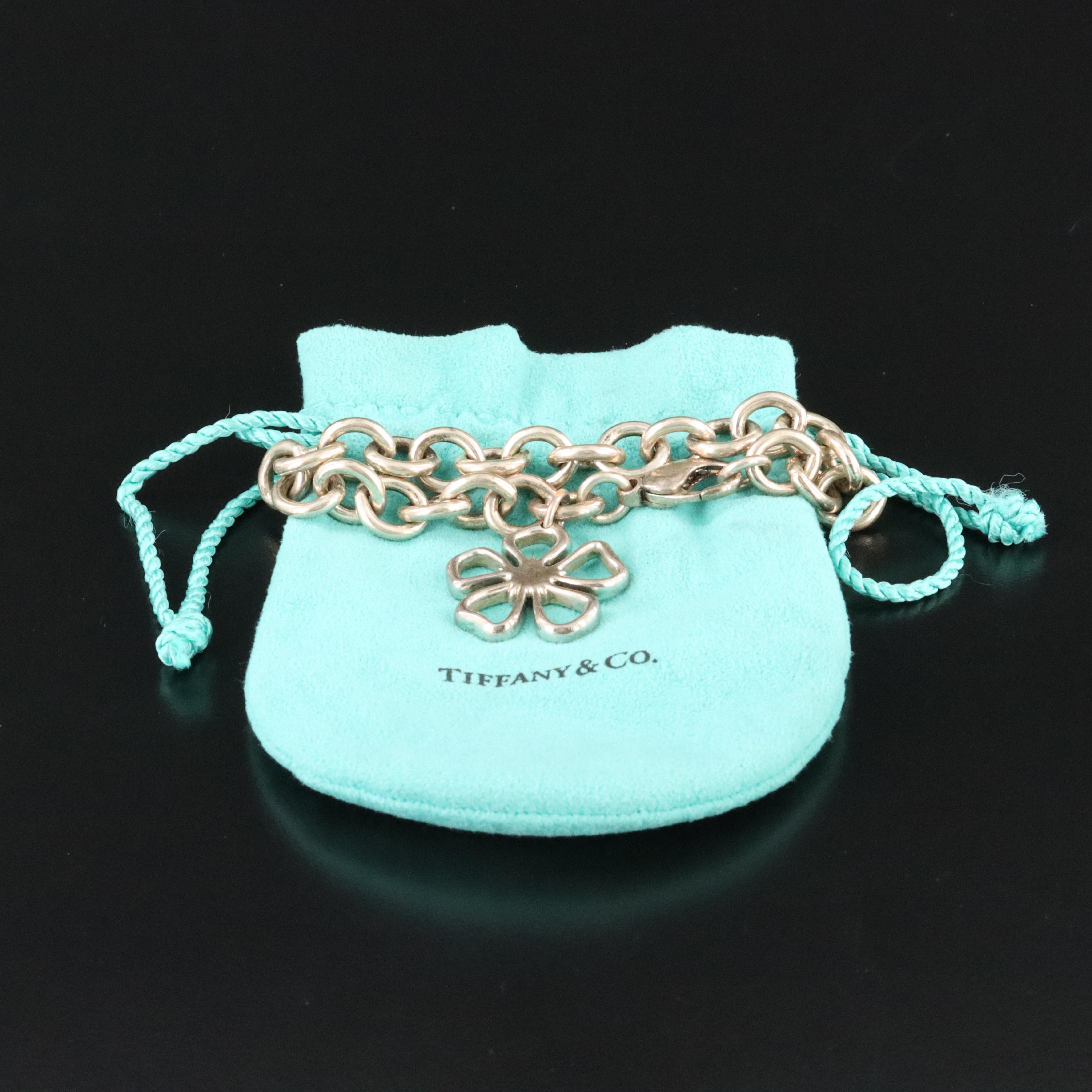 Tiffany & Co. Sterling Stencil Daisy Charm Bracelet