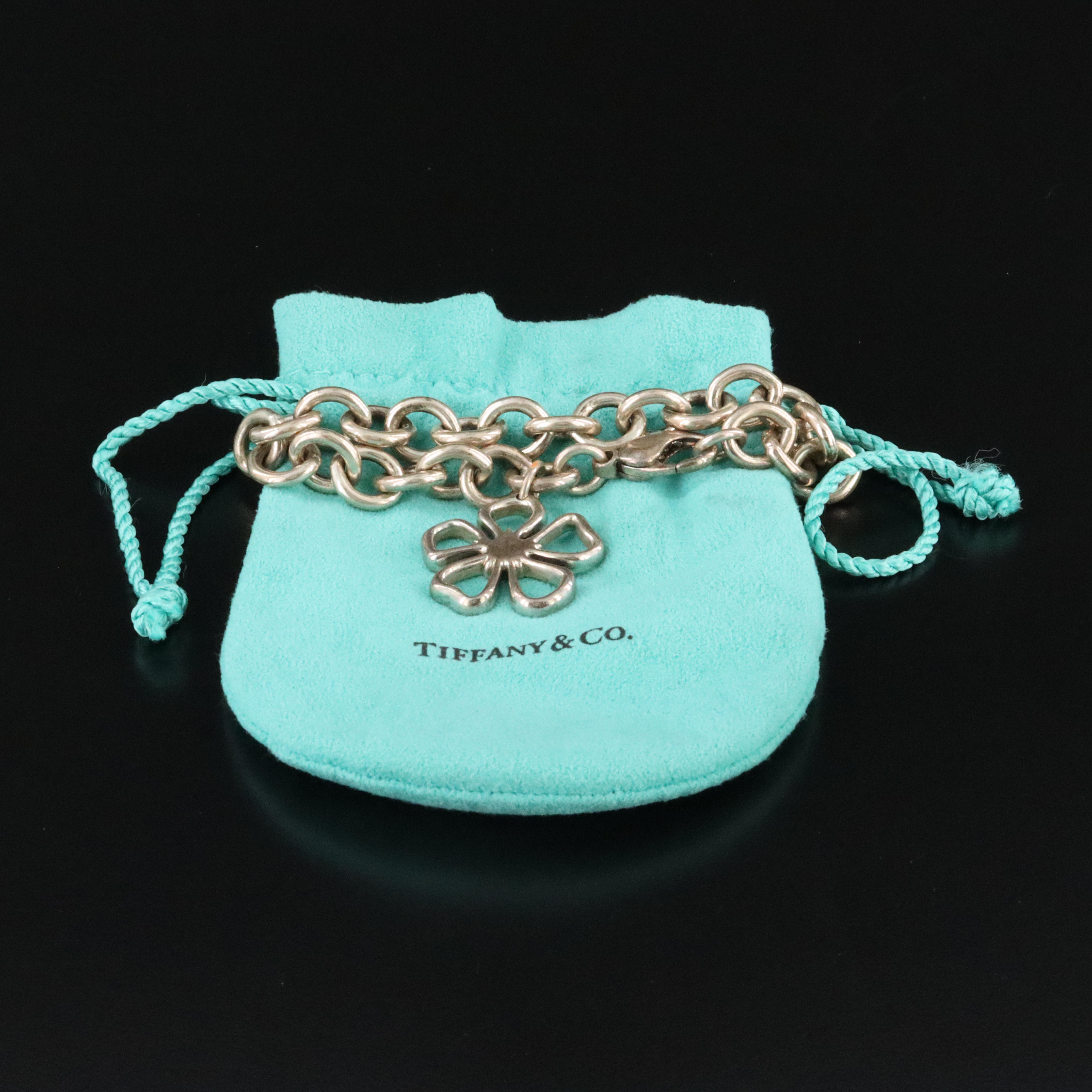 Tiffany & Co. Sterling Stencil Daisy Charm Bracelet
