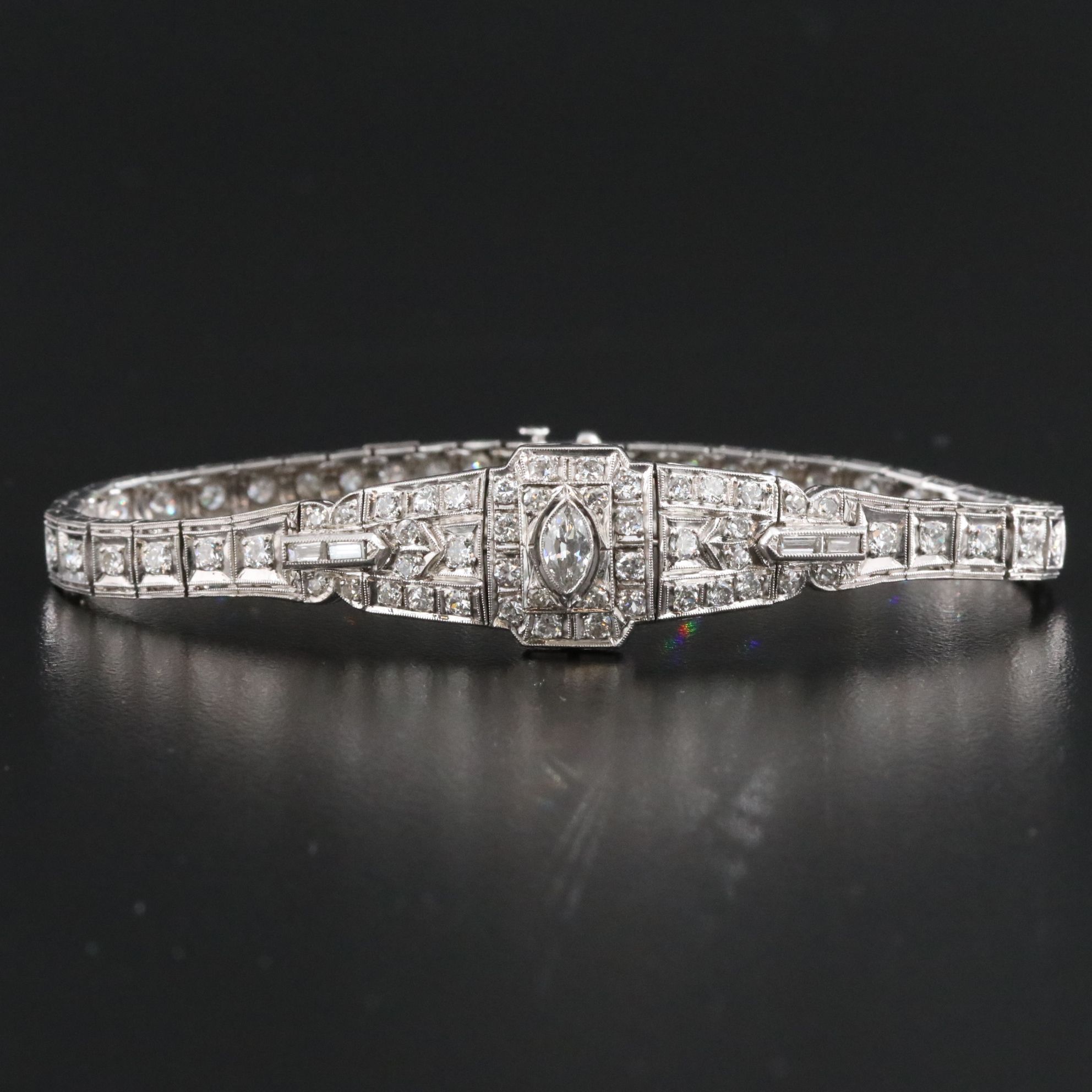 Art Deco Platinum 3.18 CTW Diamond Bracelet