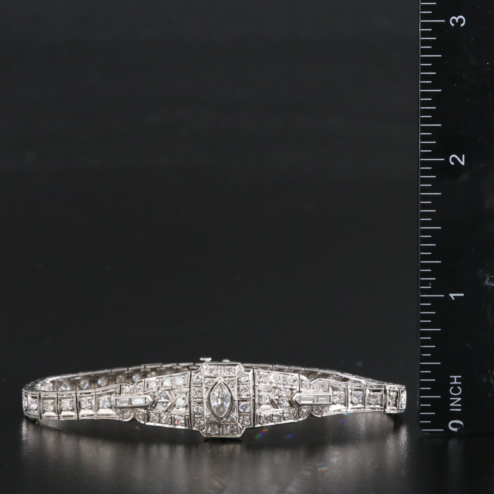 Art Deco Platinum 3.18 CTW Diamond Bracelet