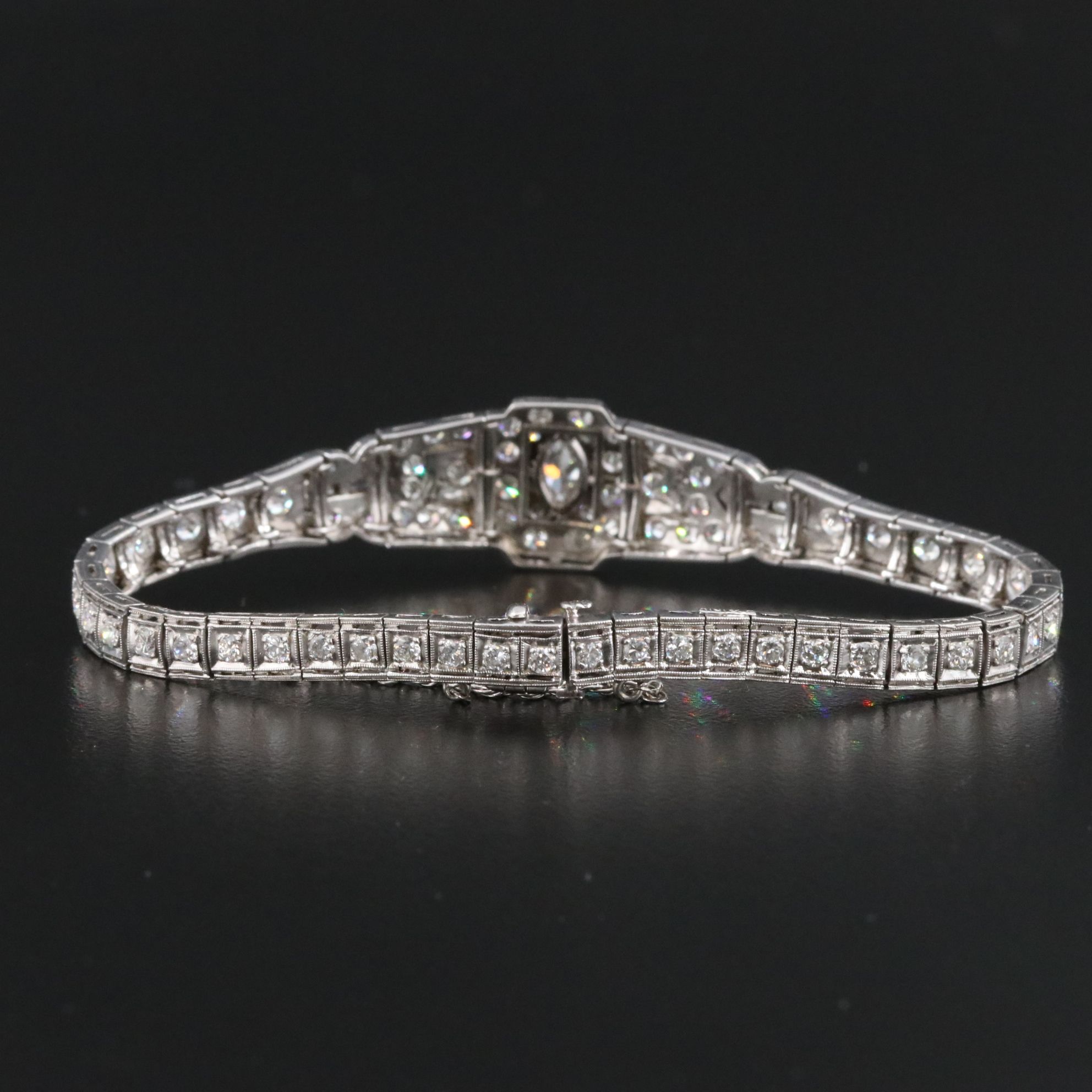 Art Deco Platinum 3.18 CTW Diamond Bracelet