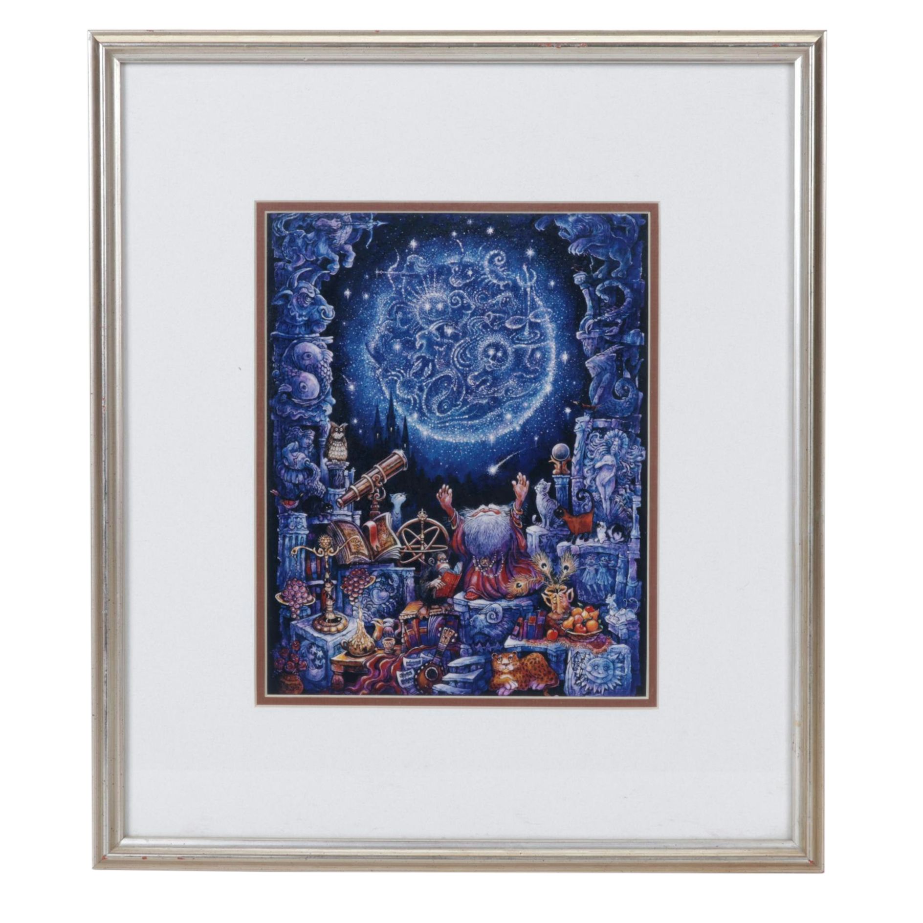 Bill Bell Whimsical Giclée Print "The Astrologer"