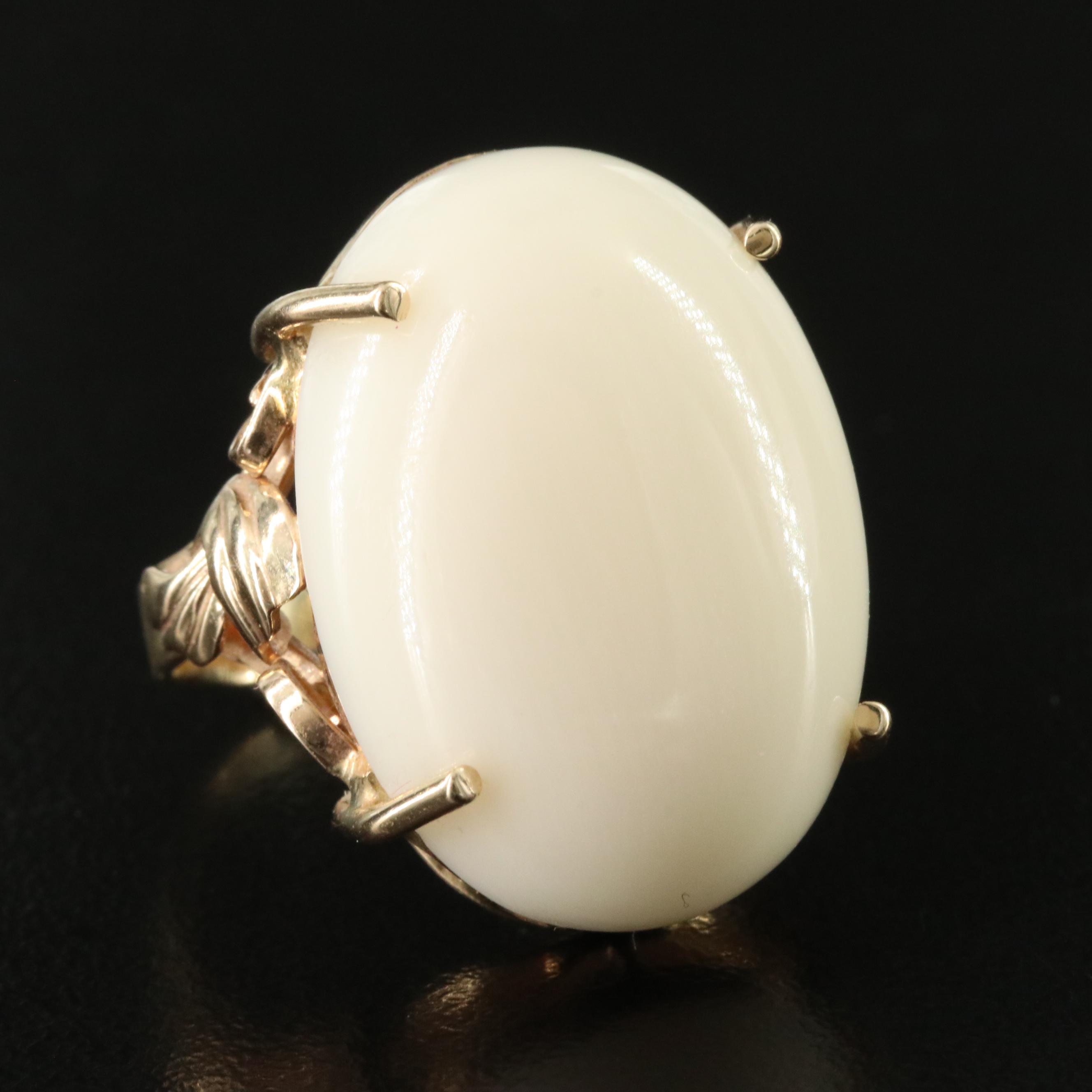 14K Coral Dome Ring