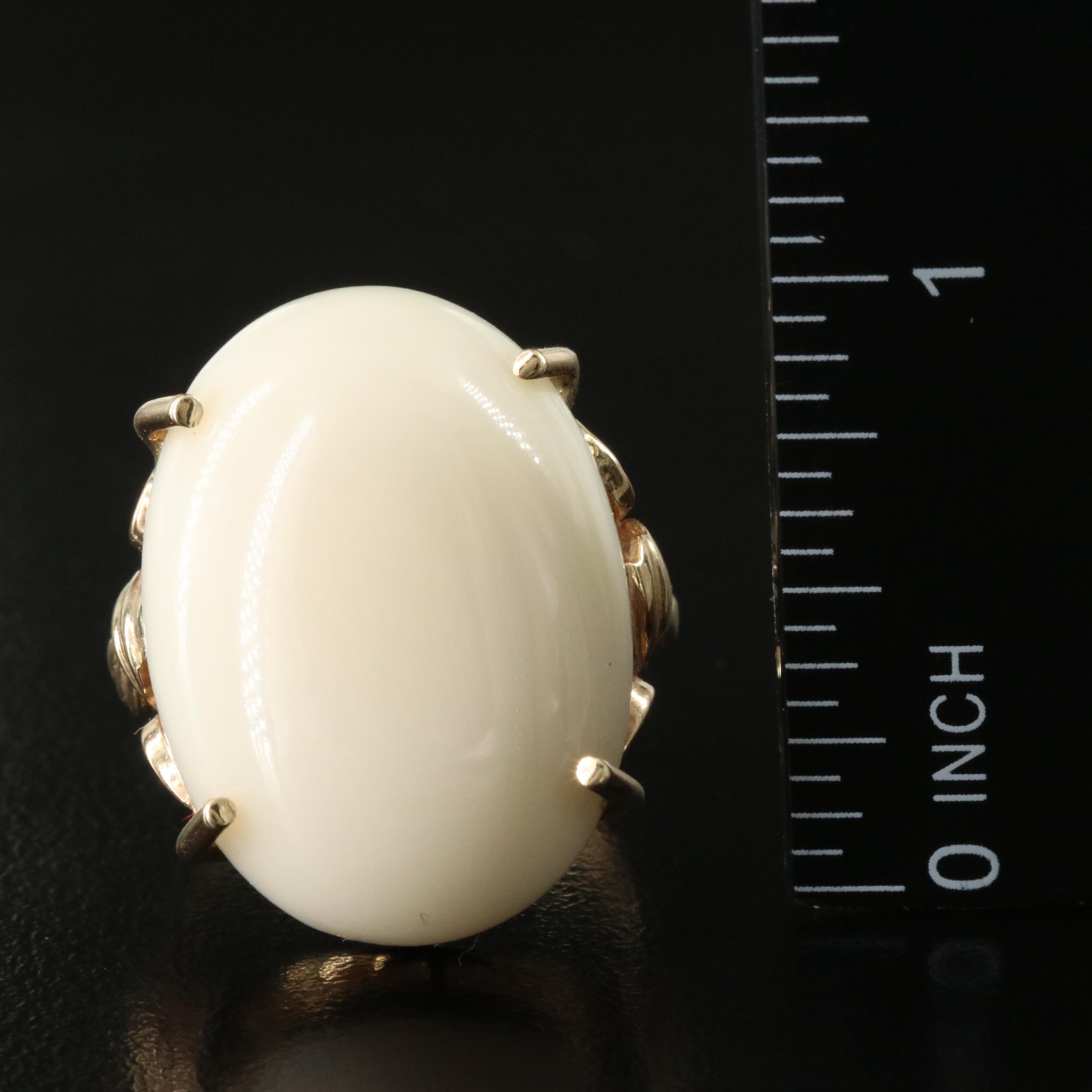 14K Coral Dome Ring