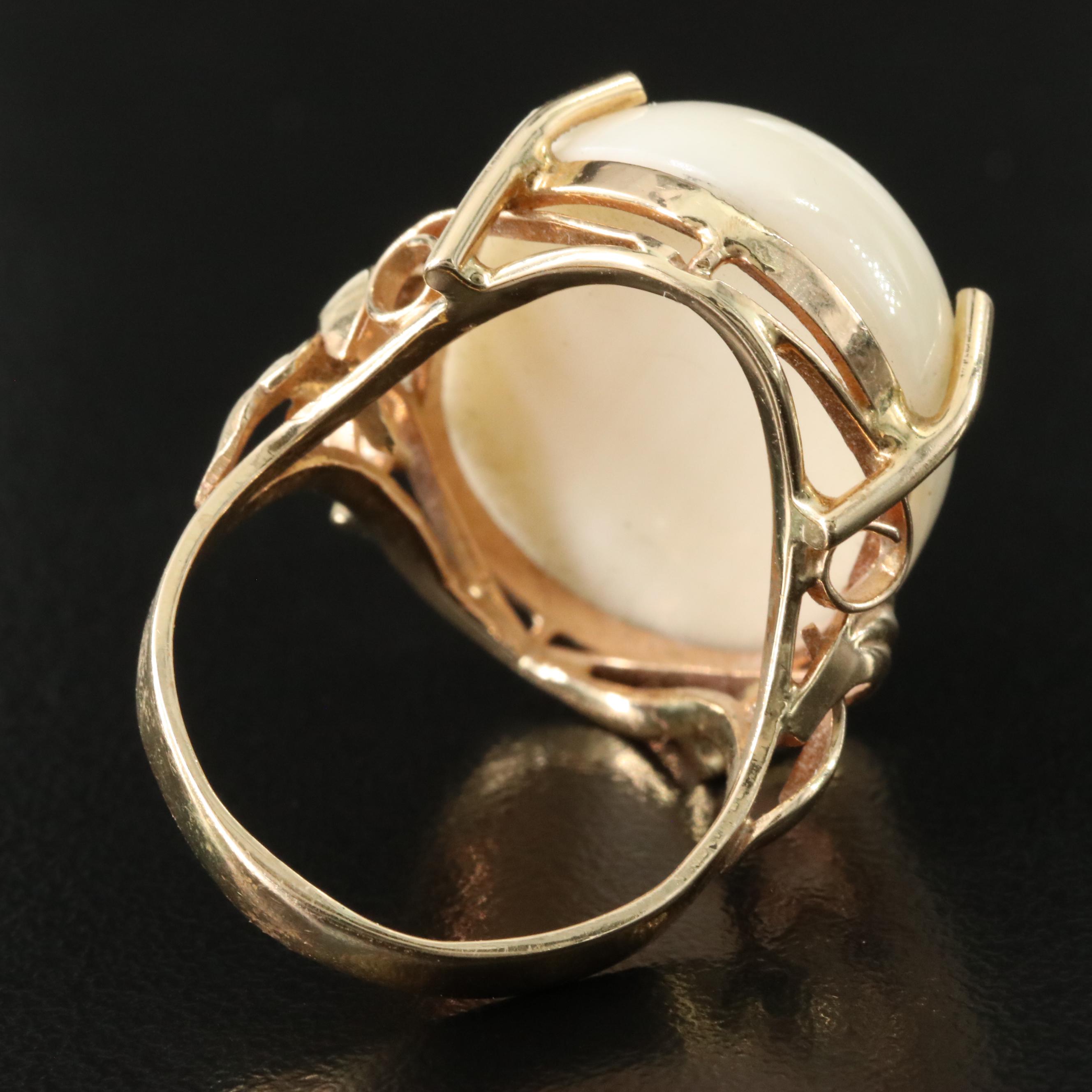 14K Coral Dome Ring