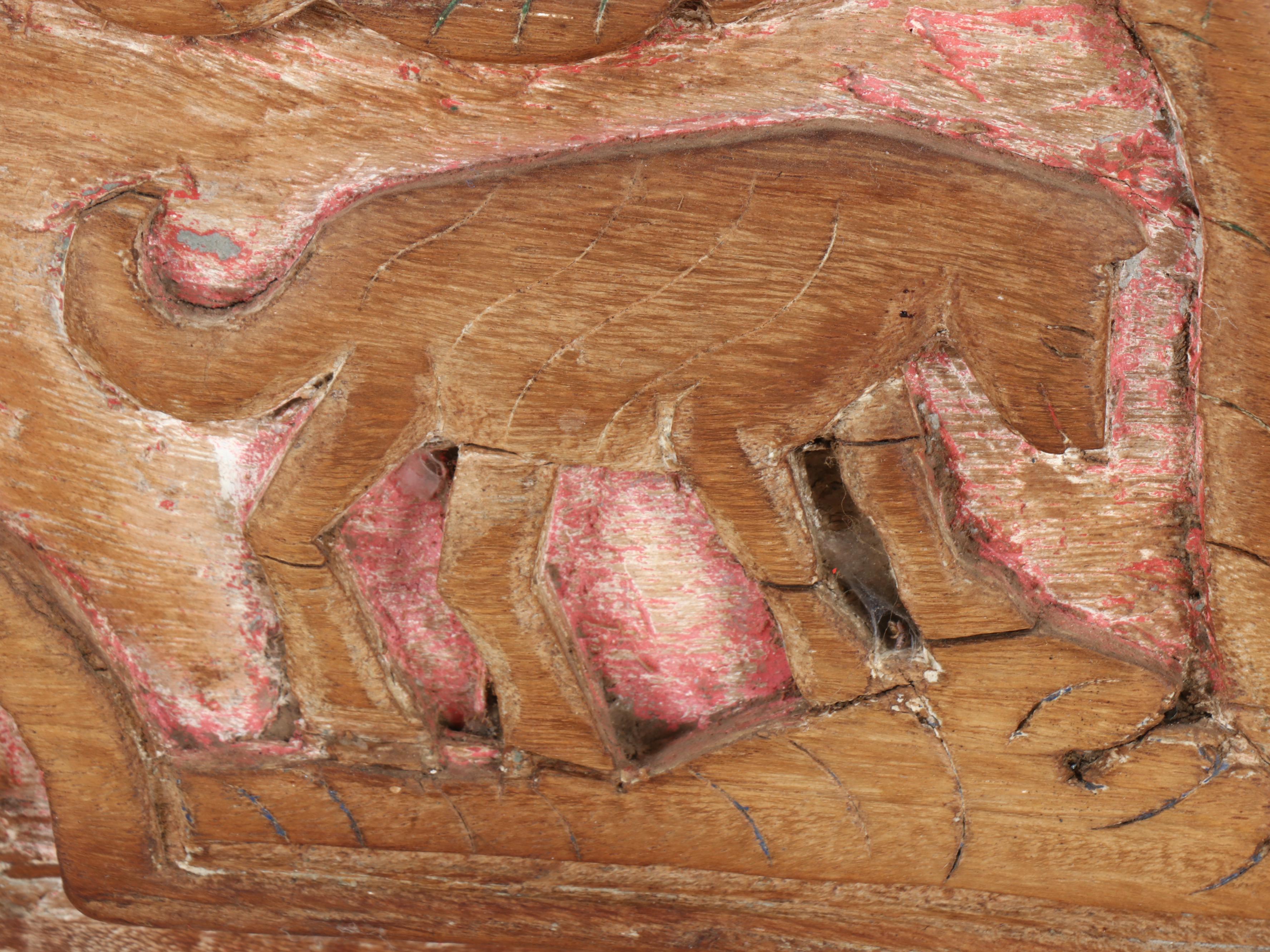 Southeast Asian Style Carved Wood Panel