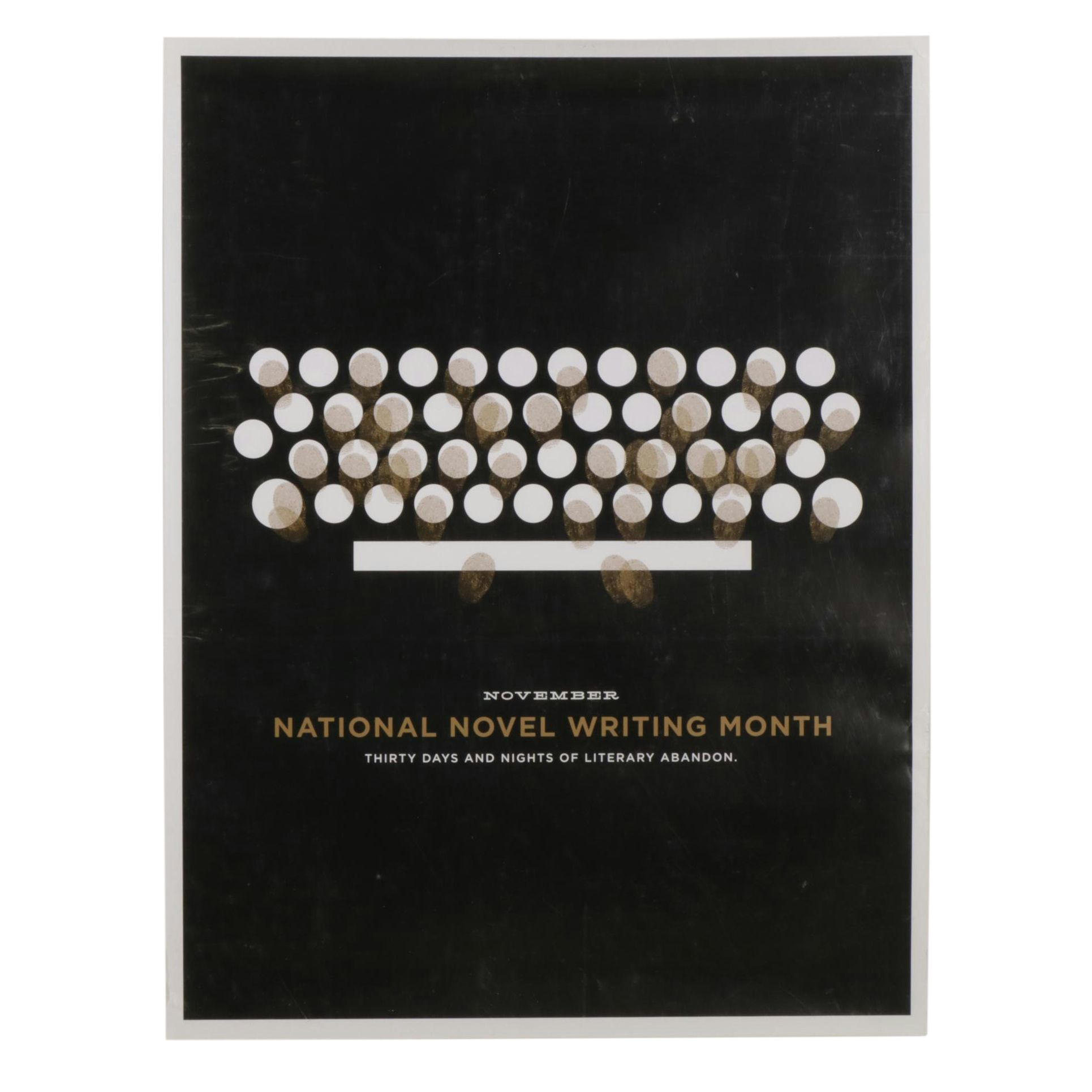 National Novel Writing Month Typewriter Graphic Promotional Poster