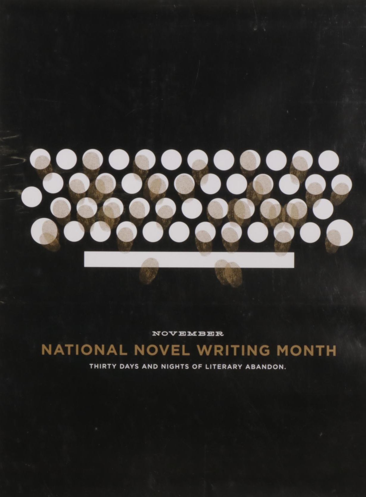 National Novel Writing Month Typewriter Graphic Promotional Poster