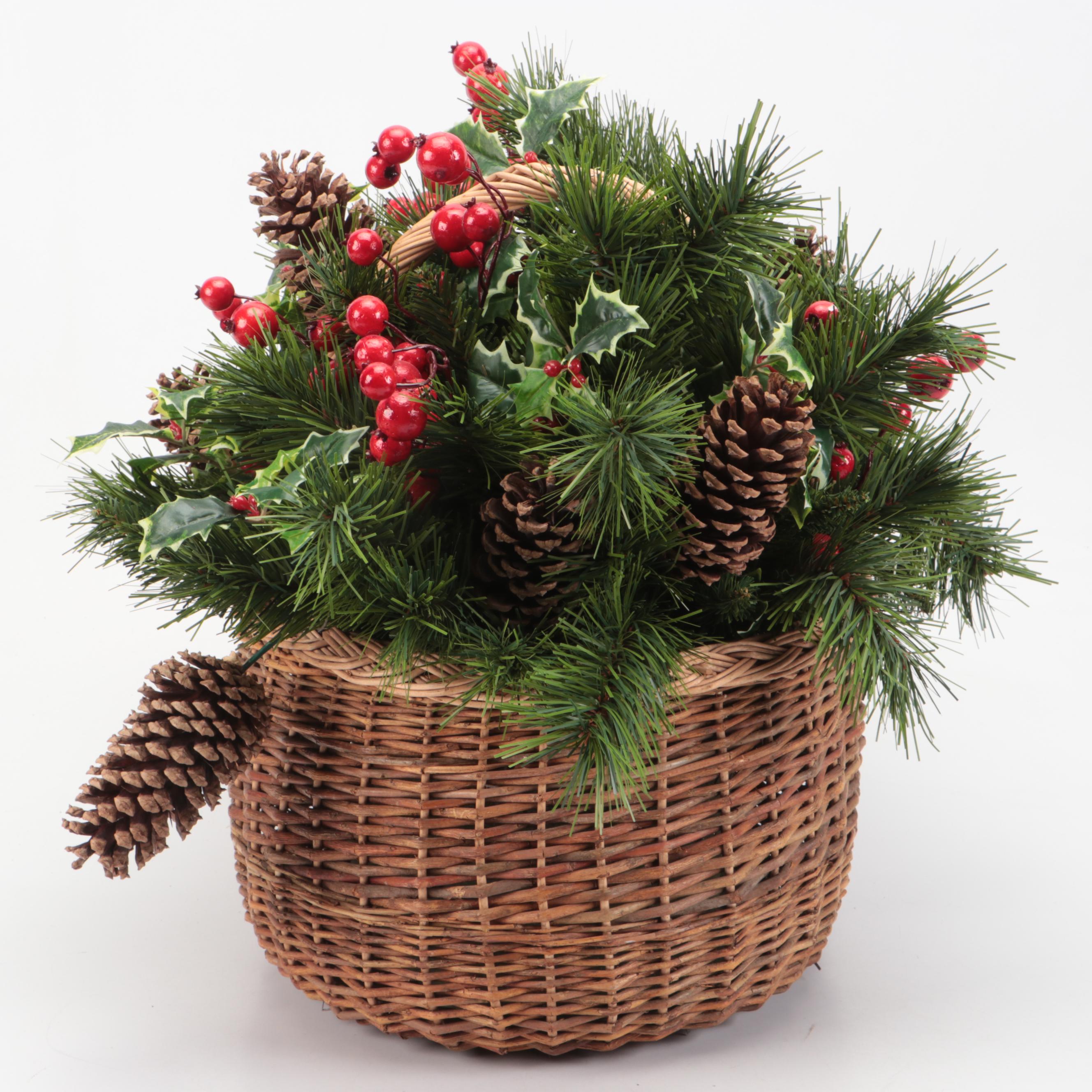 Pottery Barn Metal Lanterns with Peir 1 Jule Tree Skirt with Other Basket
