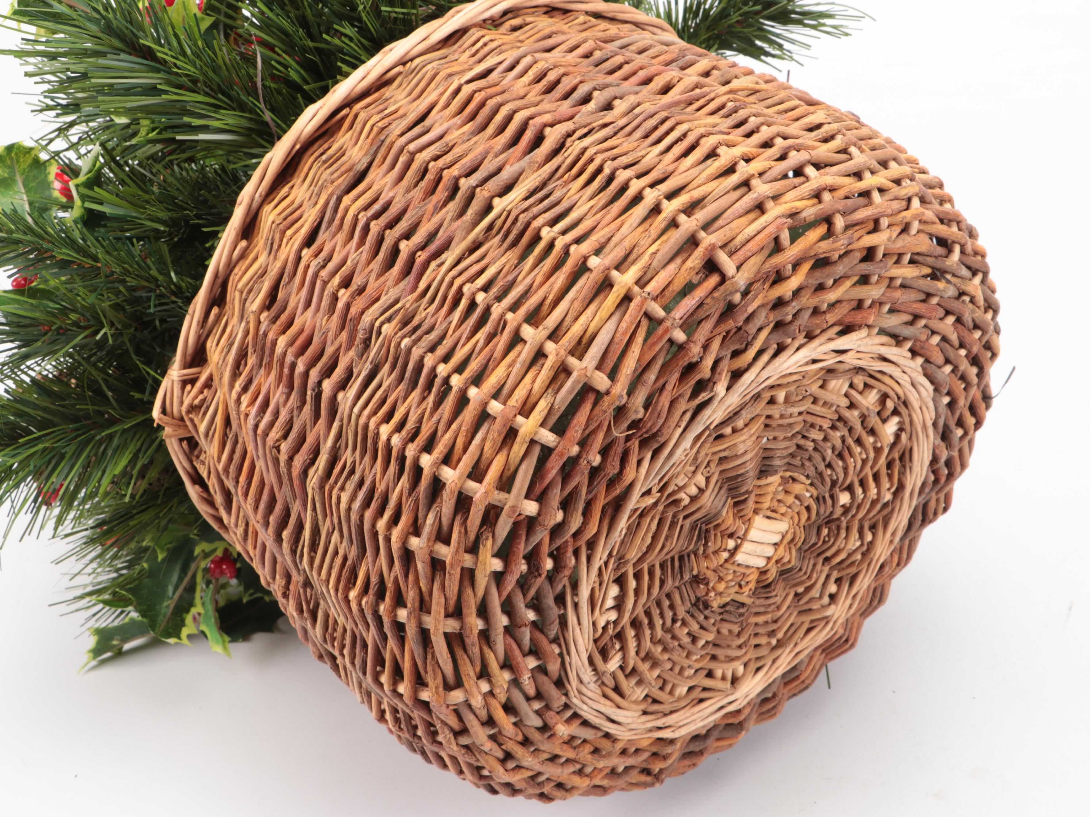 Pottery Barn Metal Lanterns with Peir 1 Jule Tree Skirt with Other Basket