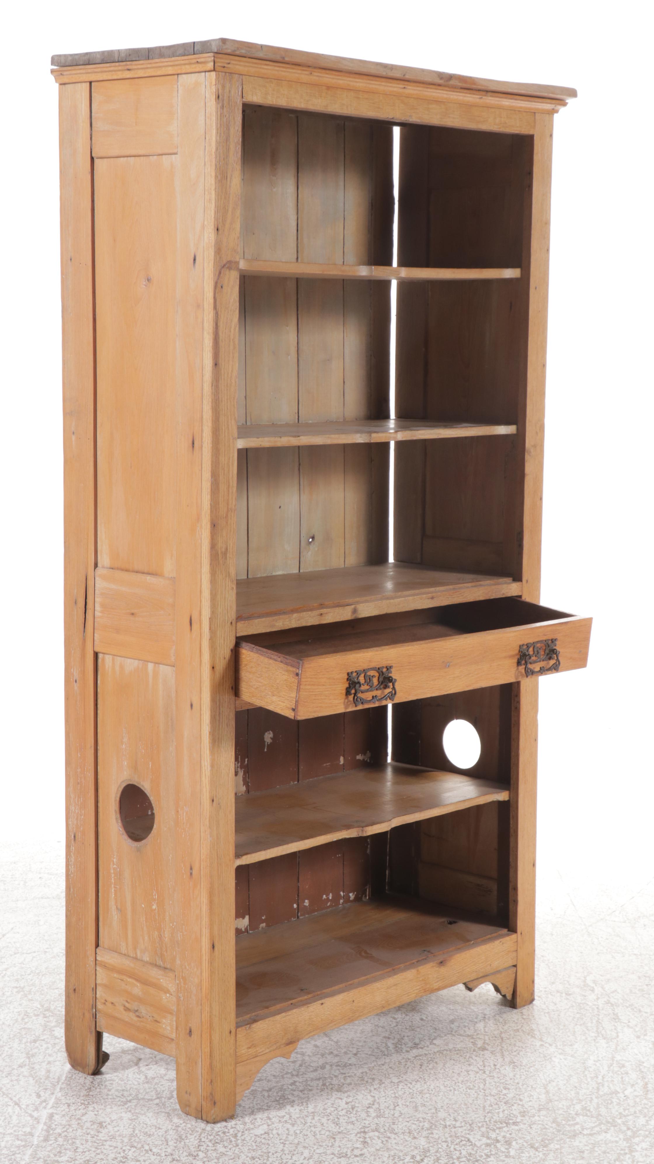 Arts & Crafts Style Natural Finish Bookcase