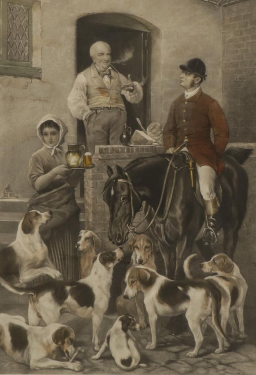 Alfred Clarence Alais "Mine Host" Colored Engraving After J. F. Herring, 1883