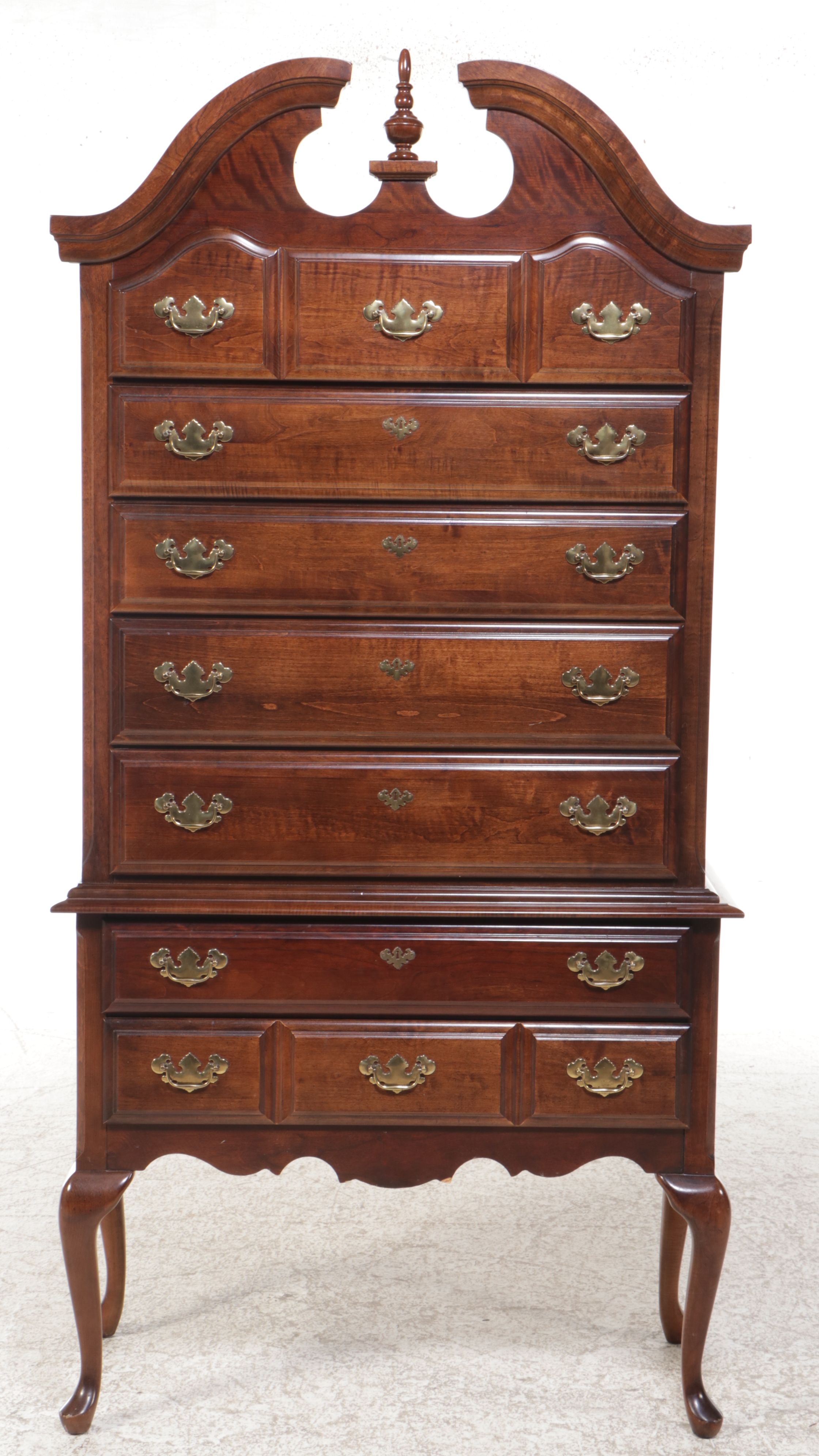 Federal Style Mahogany Finished Highboy Chest on Chest