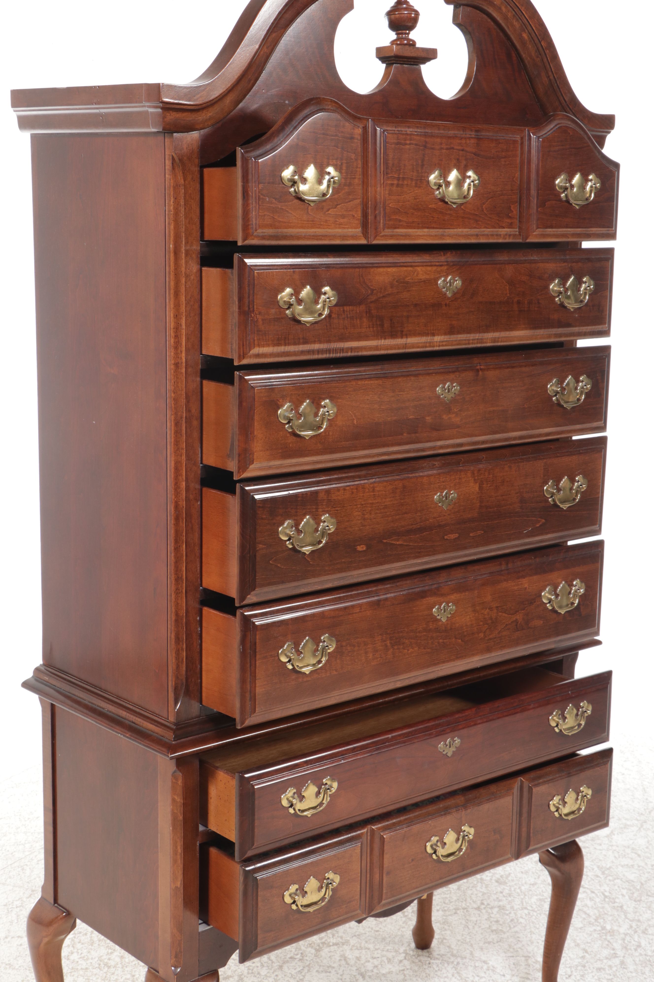 Federal Style Mahogany Finished Highboy Chest on Chest