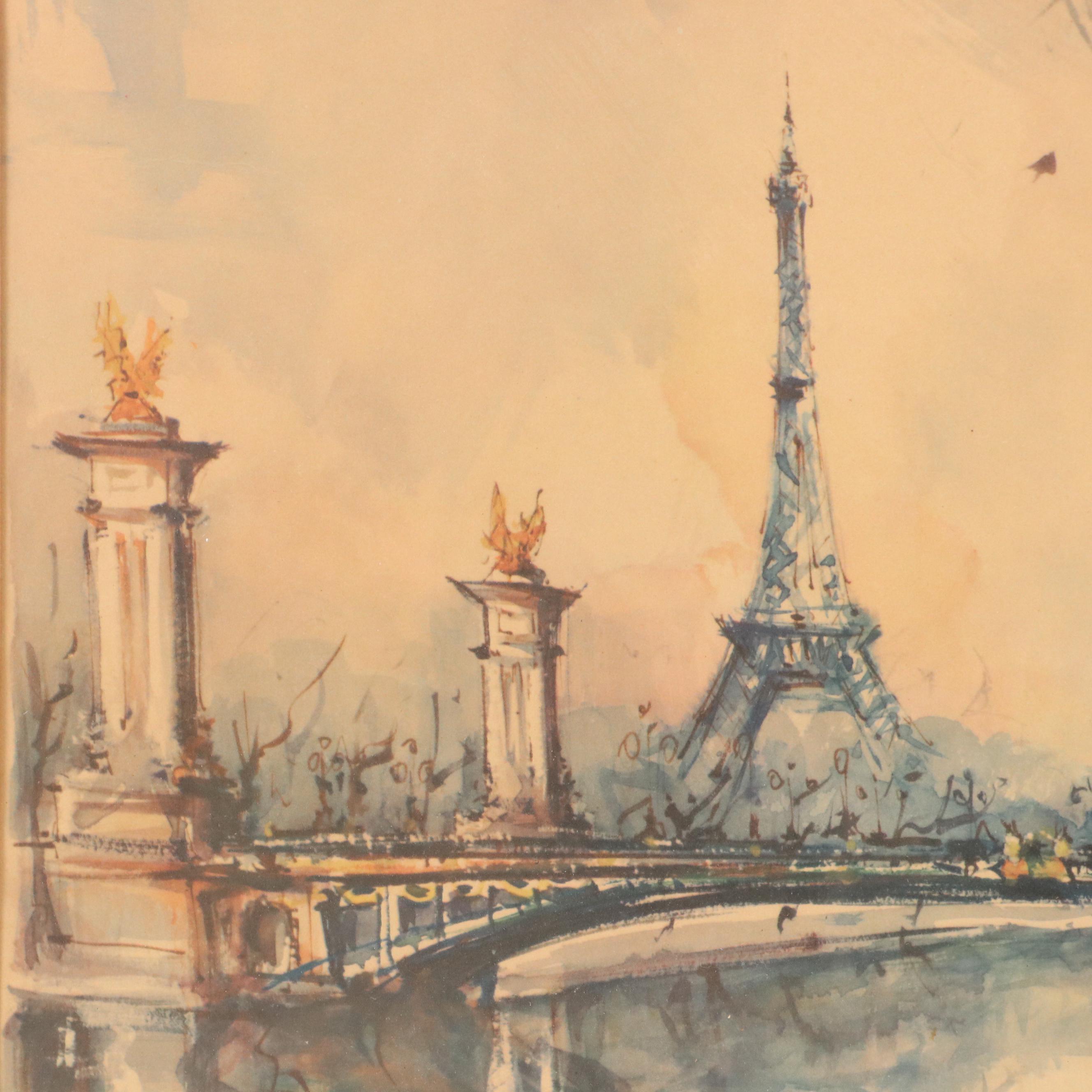 Parisian Offset Lithograph After Marius Giraud