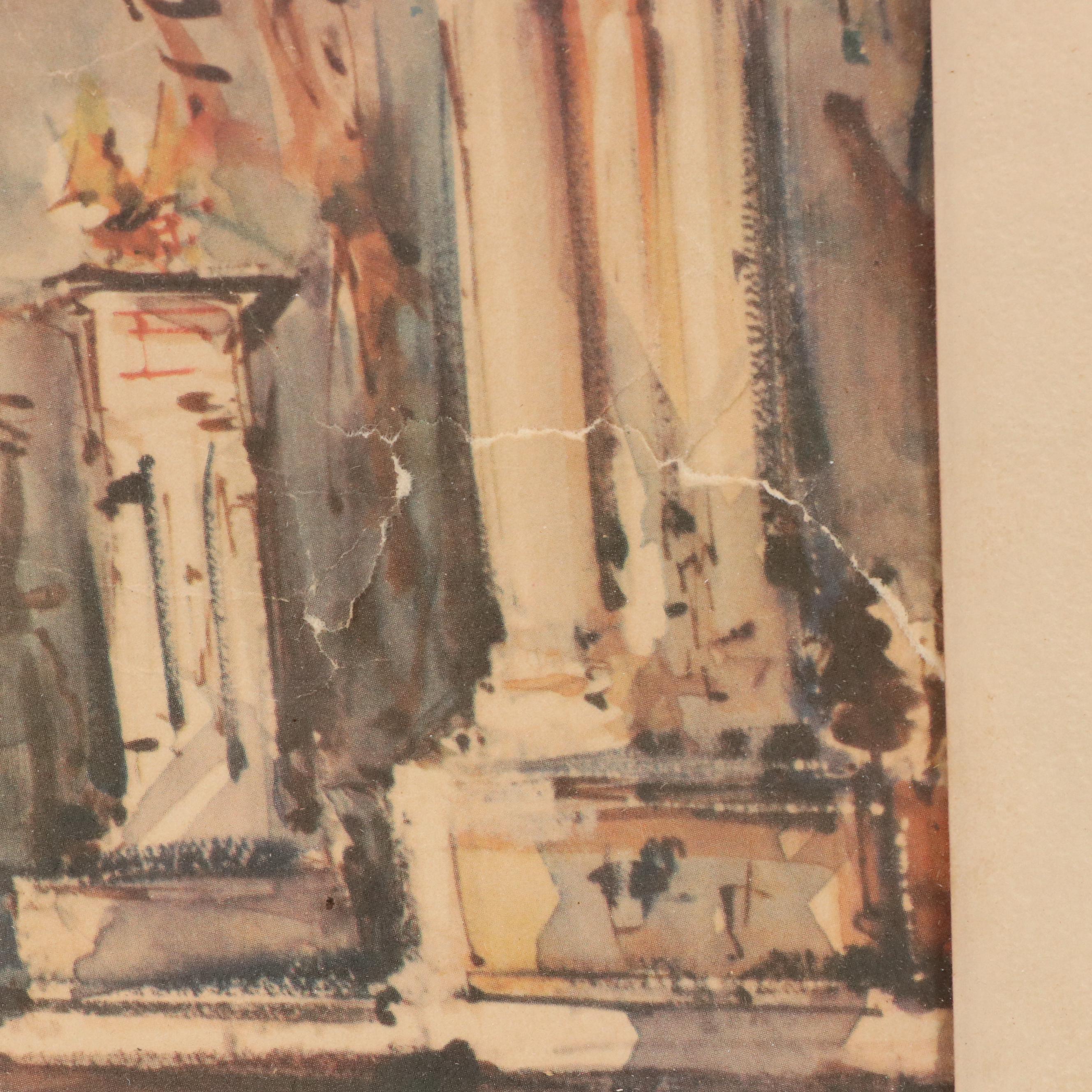 Parisian Offset Lithograph After Marius Giraud