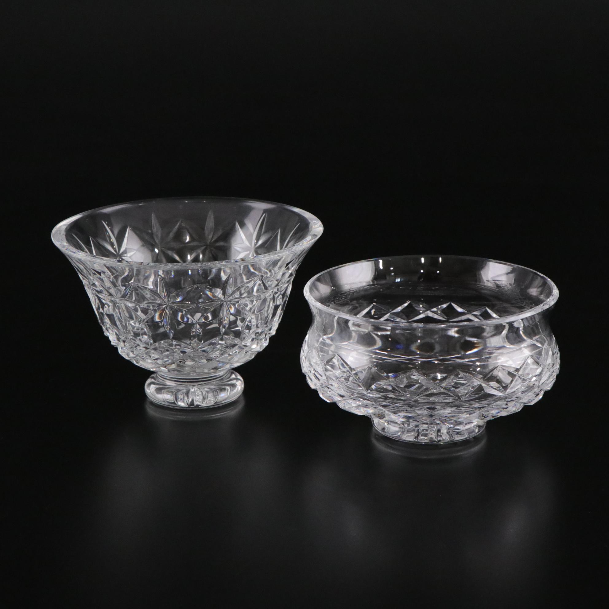 Waterford Crystal "Balmoral" and "Comeragh" Pedestal Bowls, Mid-Late 20th C.