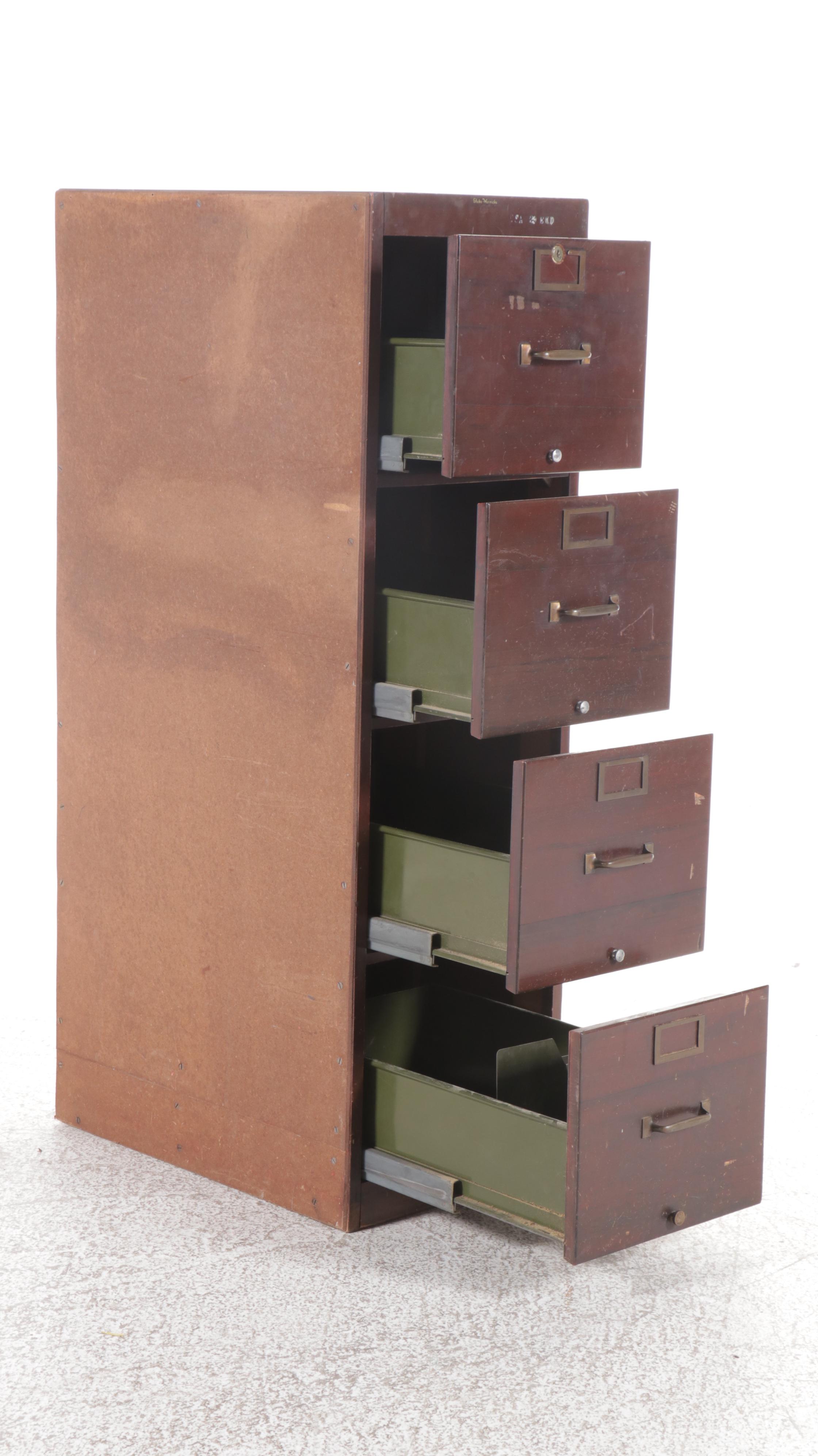 Globe-Wernicke Wood Paneled Filing Cabinet