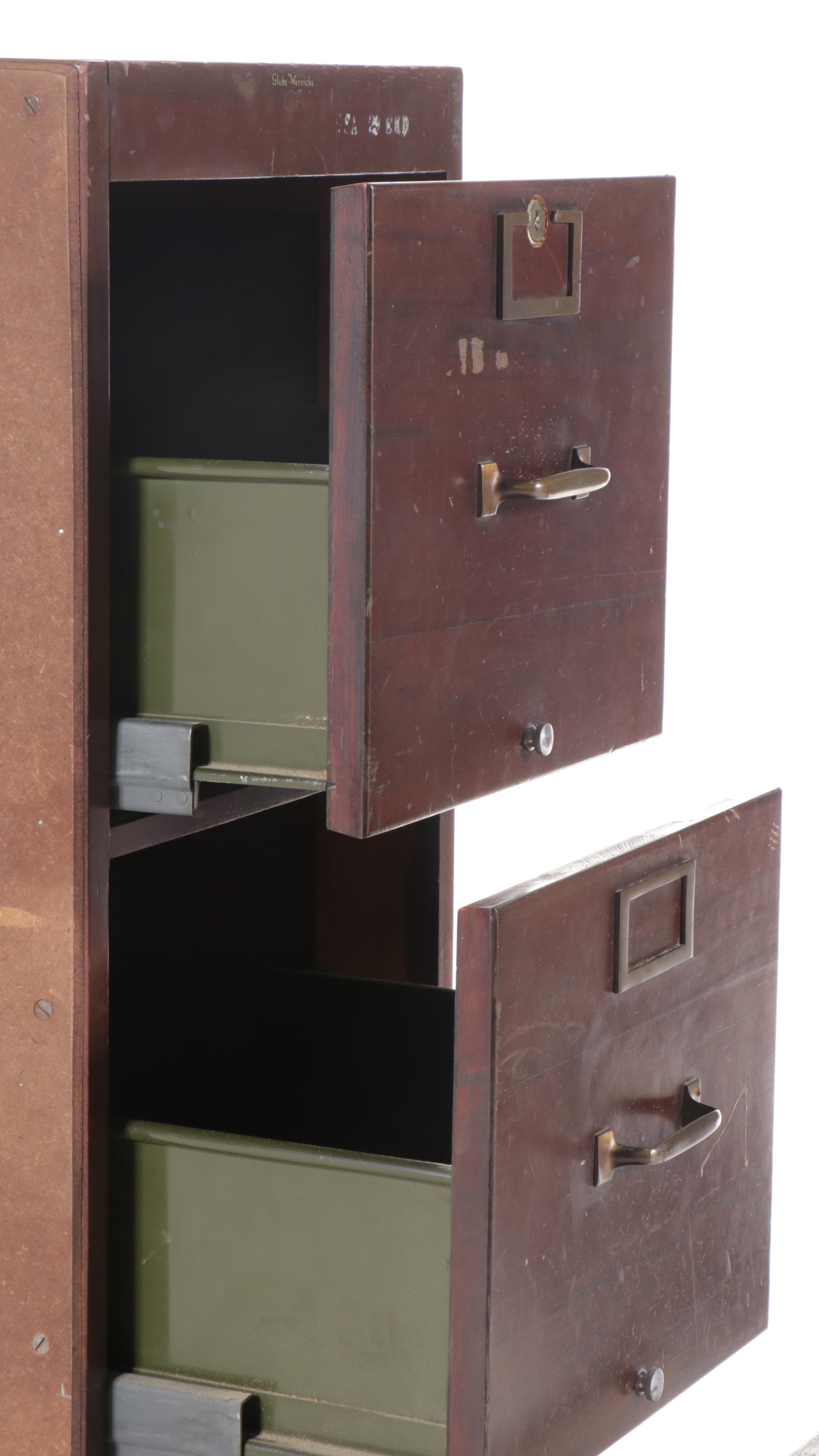 Globe-Wernicke Wood Paneled Filing Cabinet