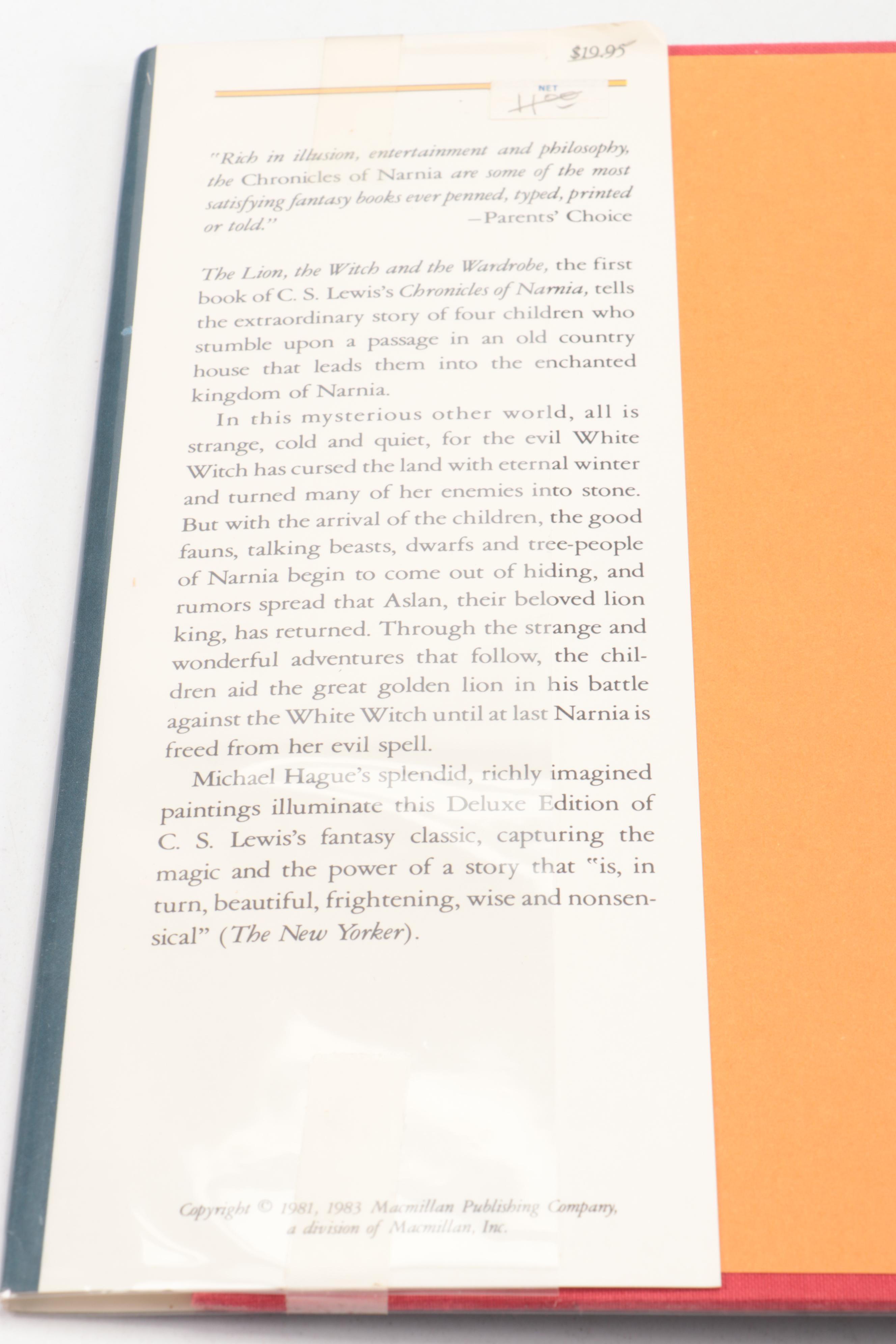 First Deluxe Printing "The Lion, the Witch and the Wardrobe" by C. S. Lewis