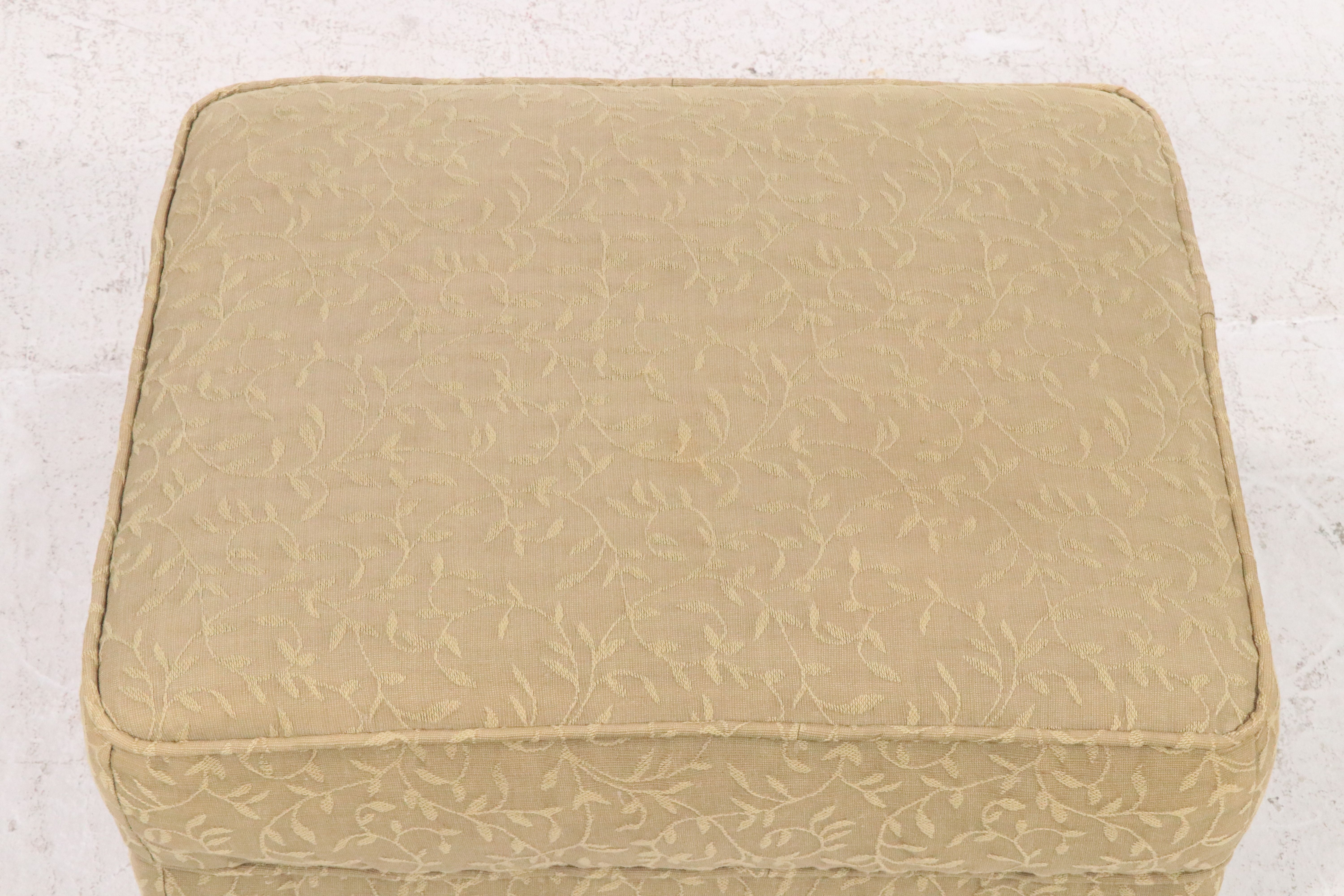 Vine Motif Upholstered Ottoman