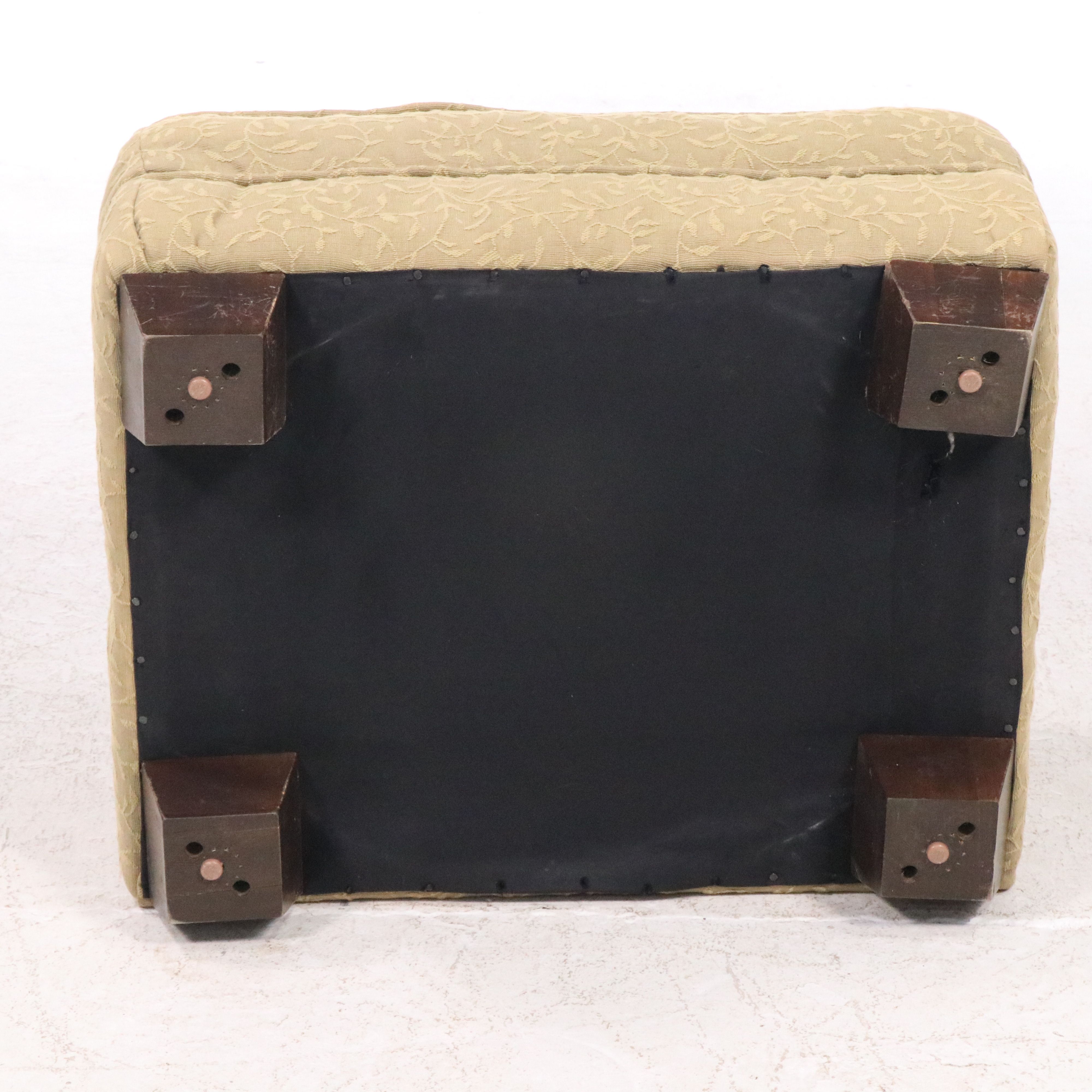 Vine Motif Upholstered Ottoman