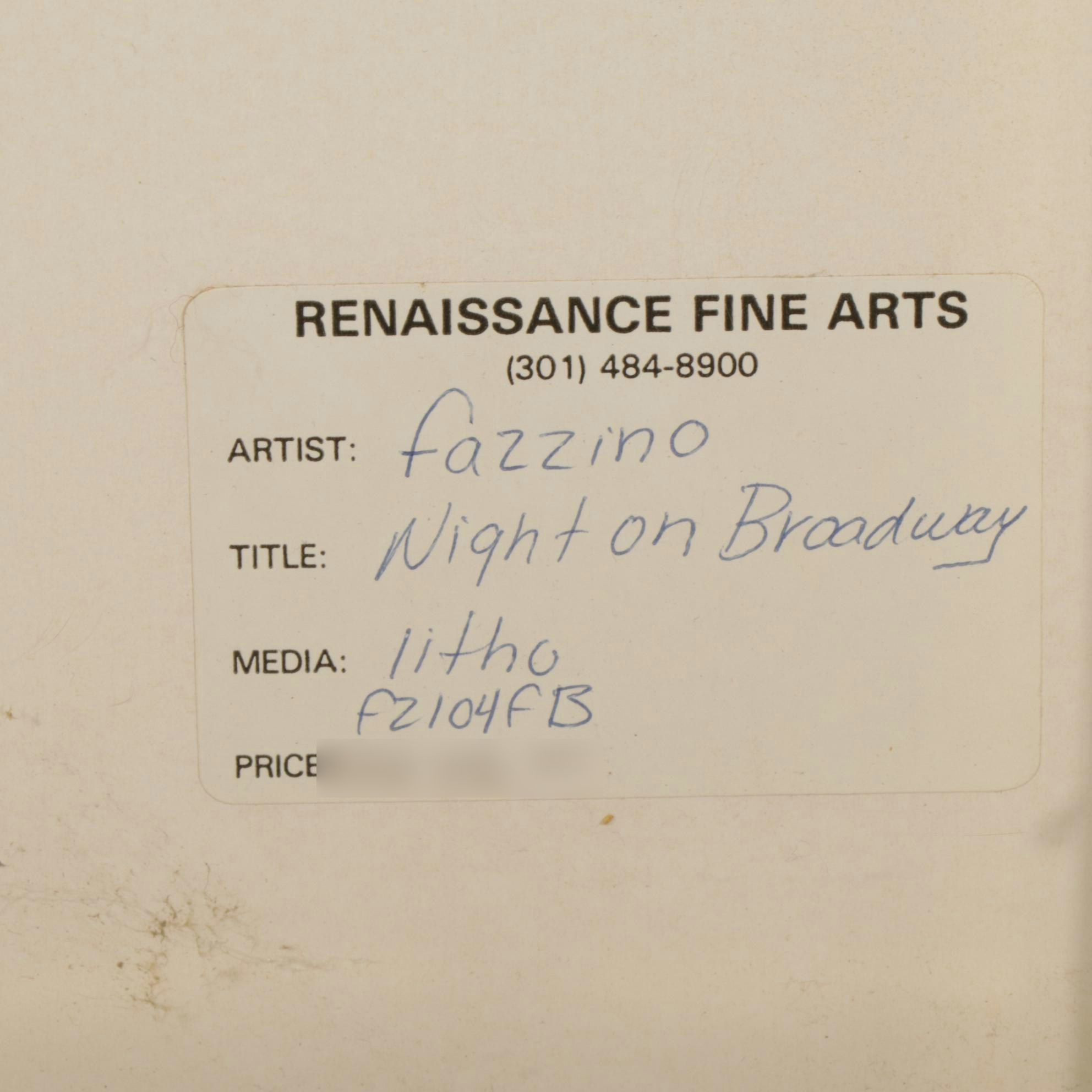 Charles Fazzino Dimensional Serigraph "Night on Broadway," Late 20th Century