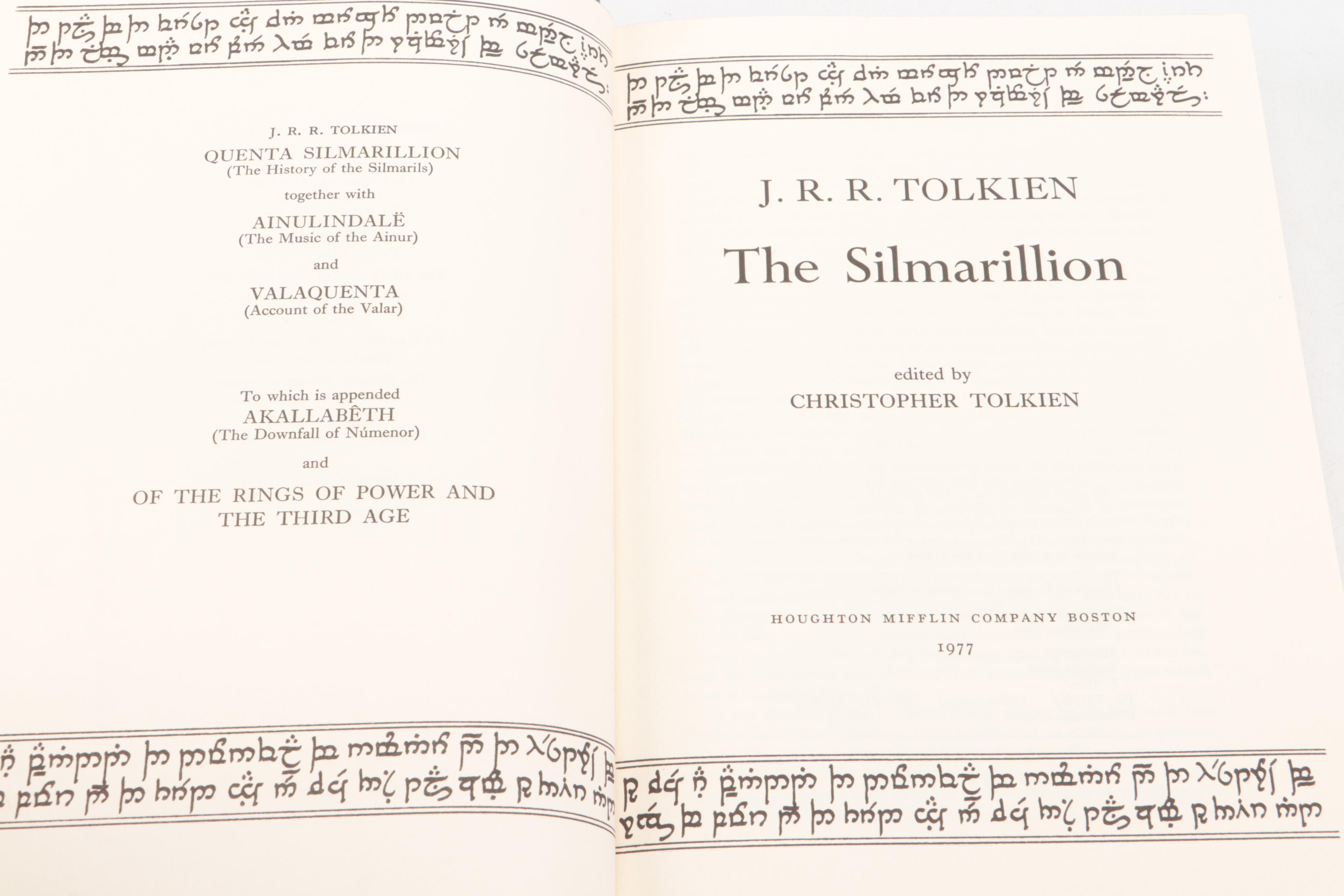 First American Printing "The Silmarillion" by J. R. R. Tolkien with Map, 1977