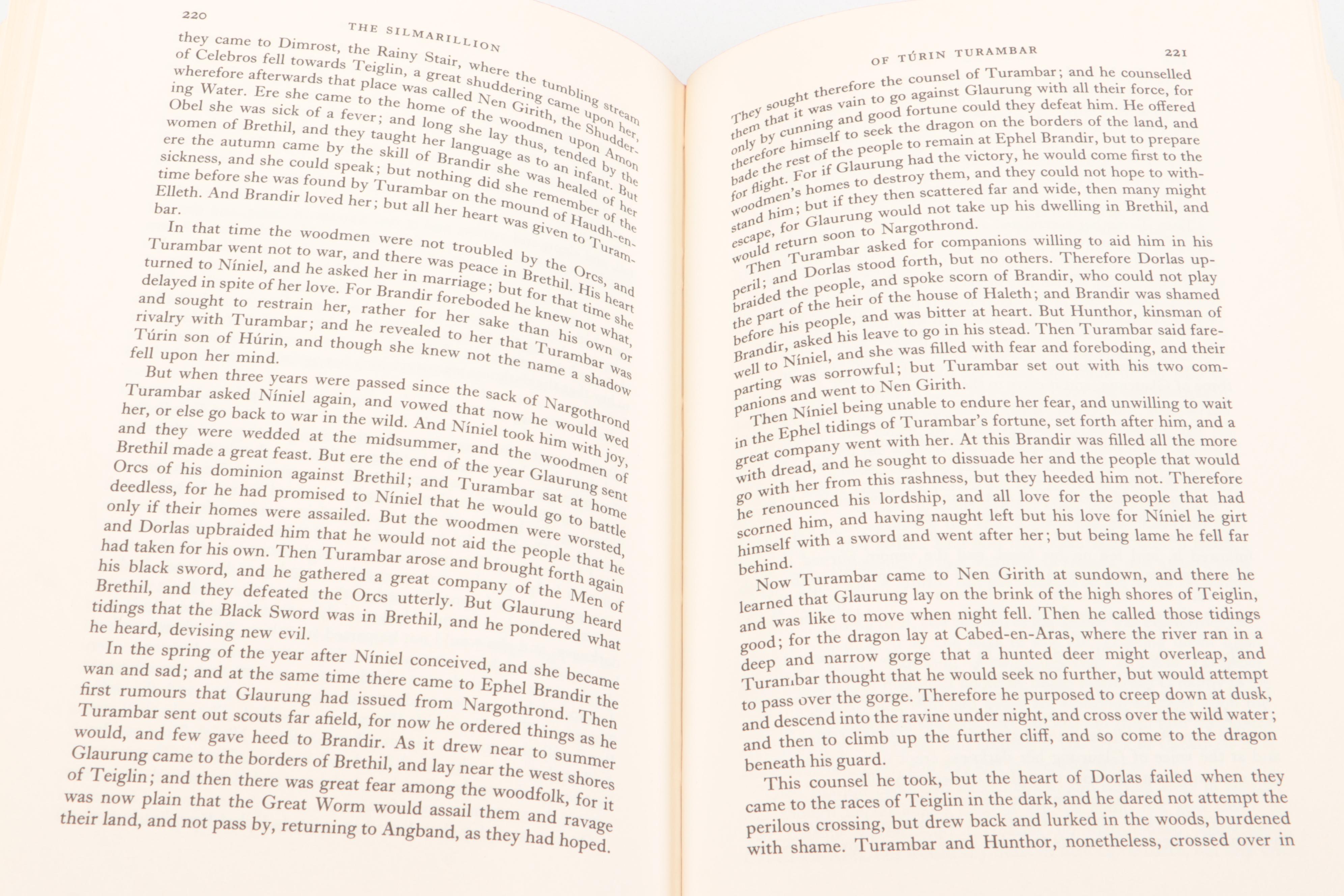 First American Printing "The Silmarillion" by J. R. R. Tolkien with Map, 1977