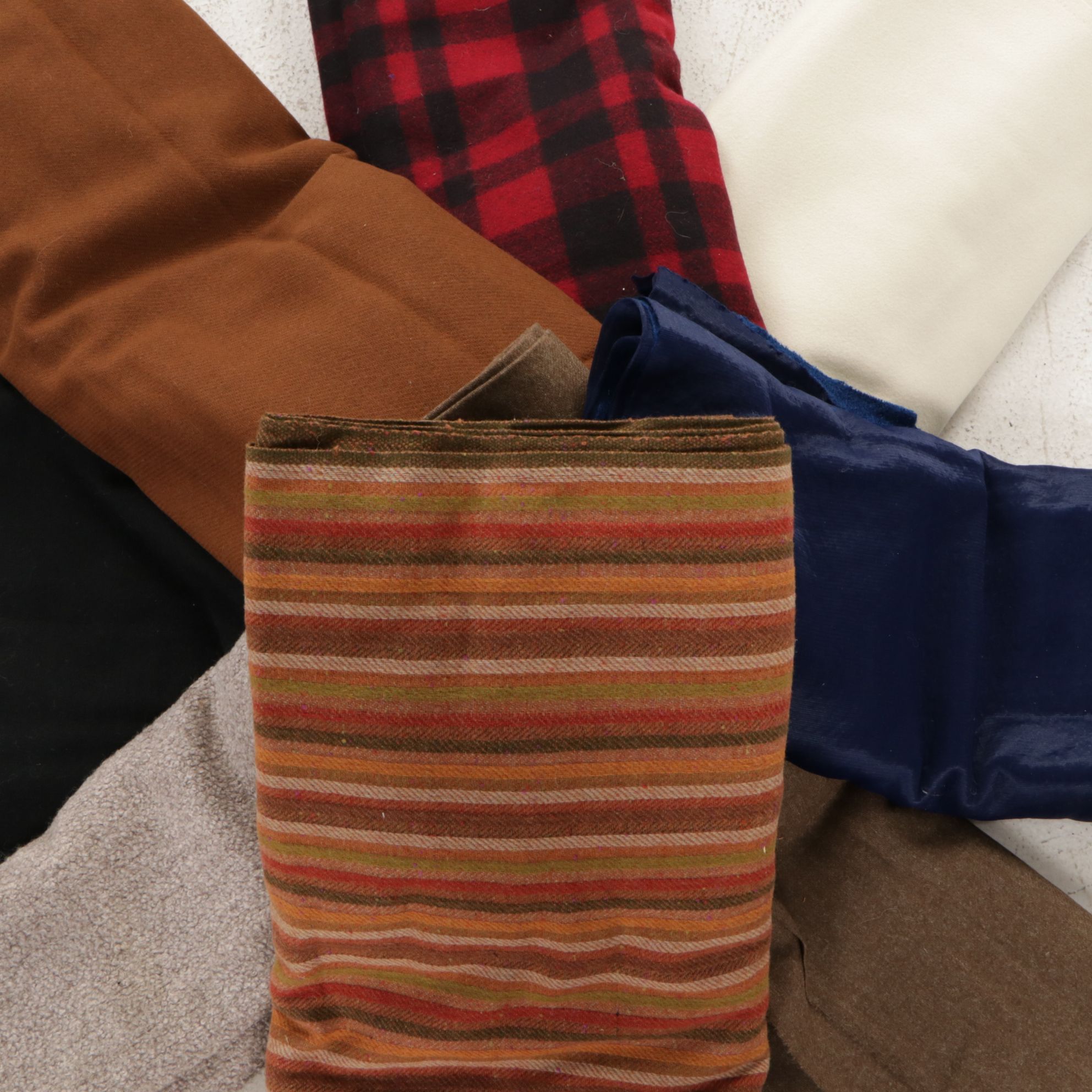 Check, Striped, Herringbone Tweed, Bouclé and Solid Wool Fabrics