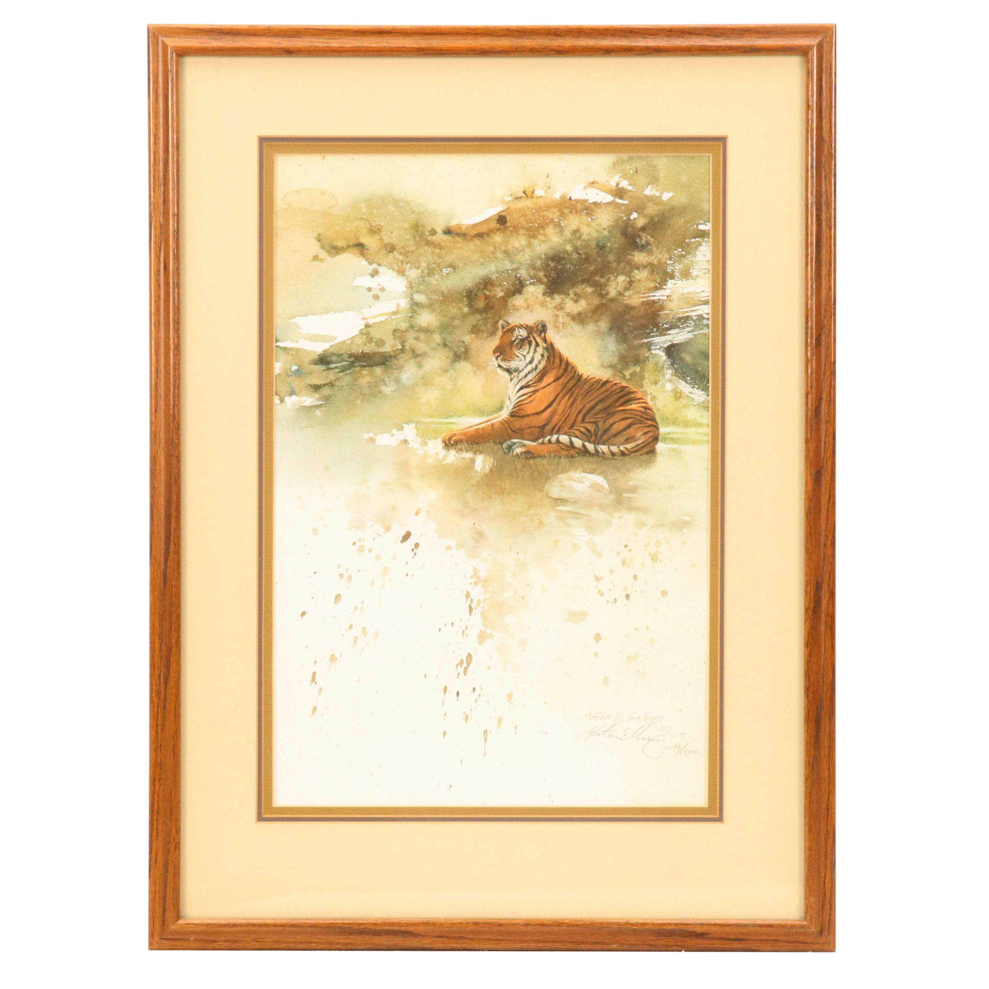 Morten Solberg Offset Lithograph "Bengal Tiger"