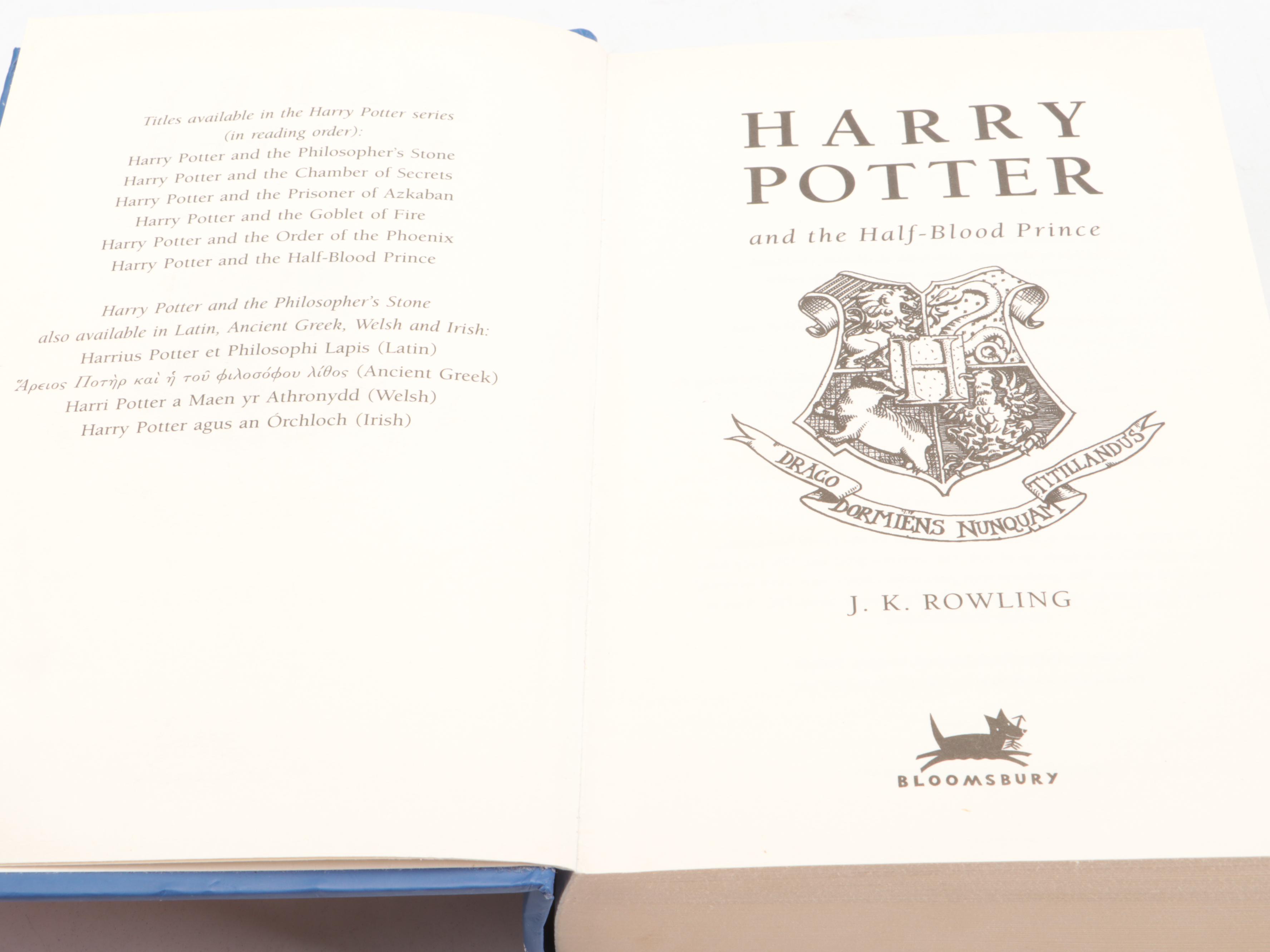 First UK Edition "Harry Potter and the Half-Blood Prince" by J. K. Rowling