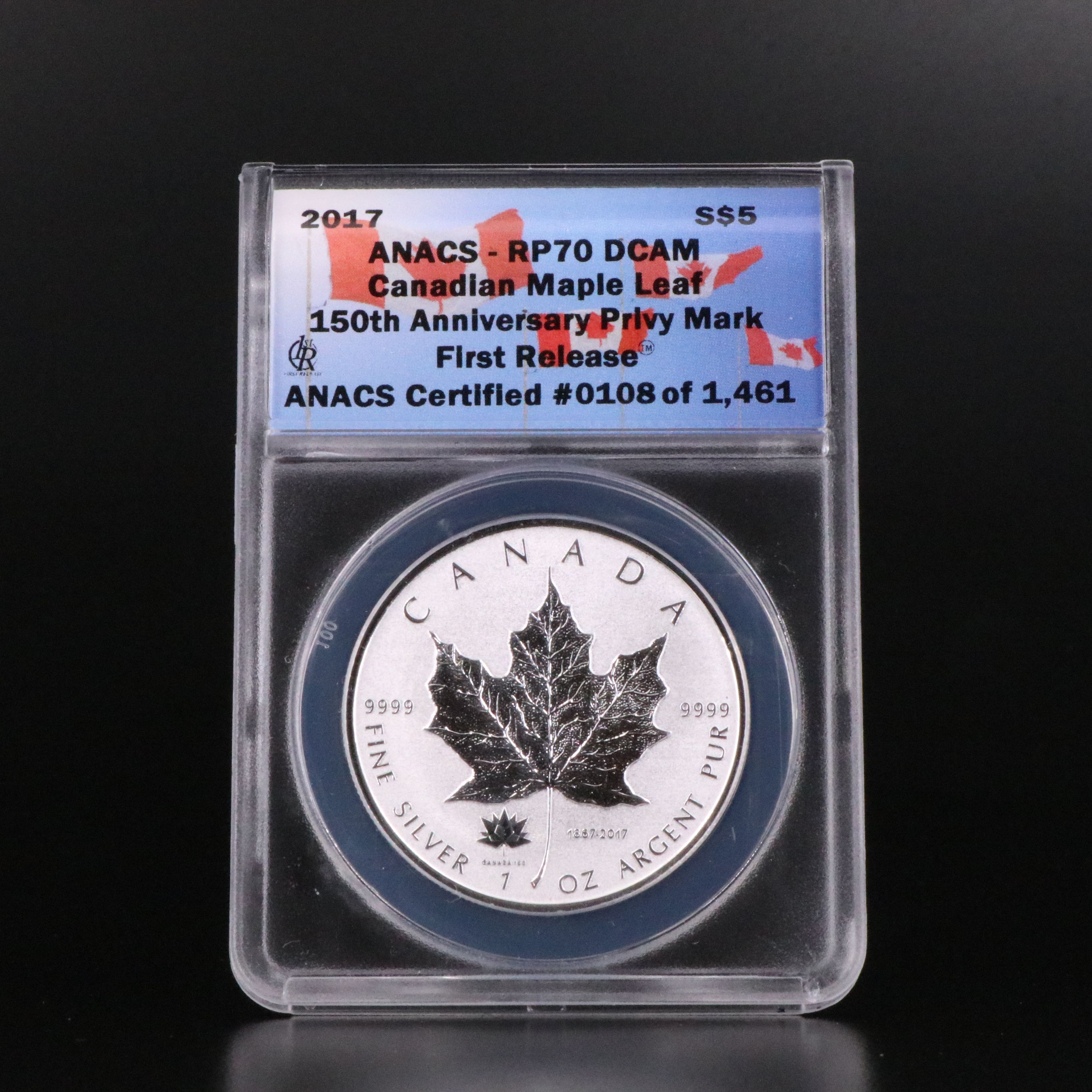 ANACS RP70 2017 Canada Maple Leaf First Release Coin