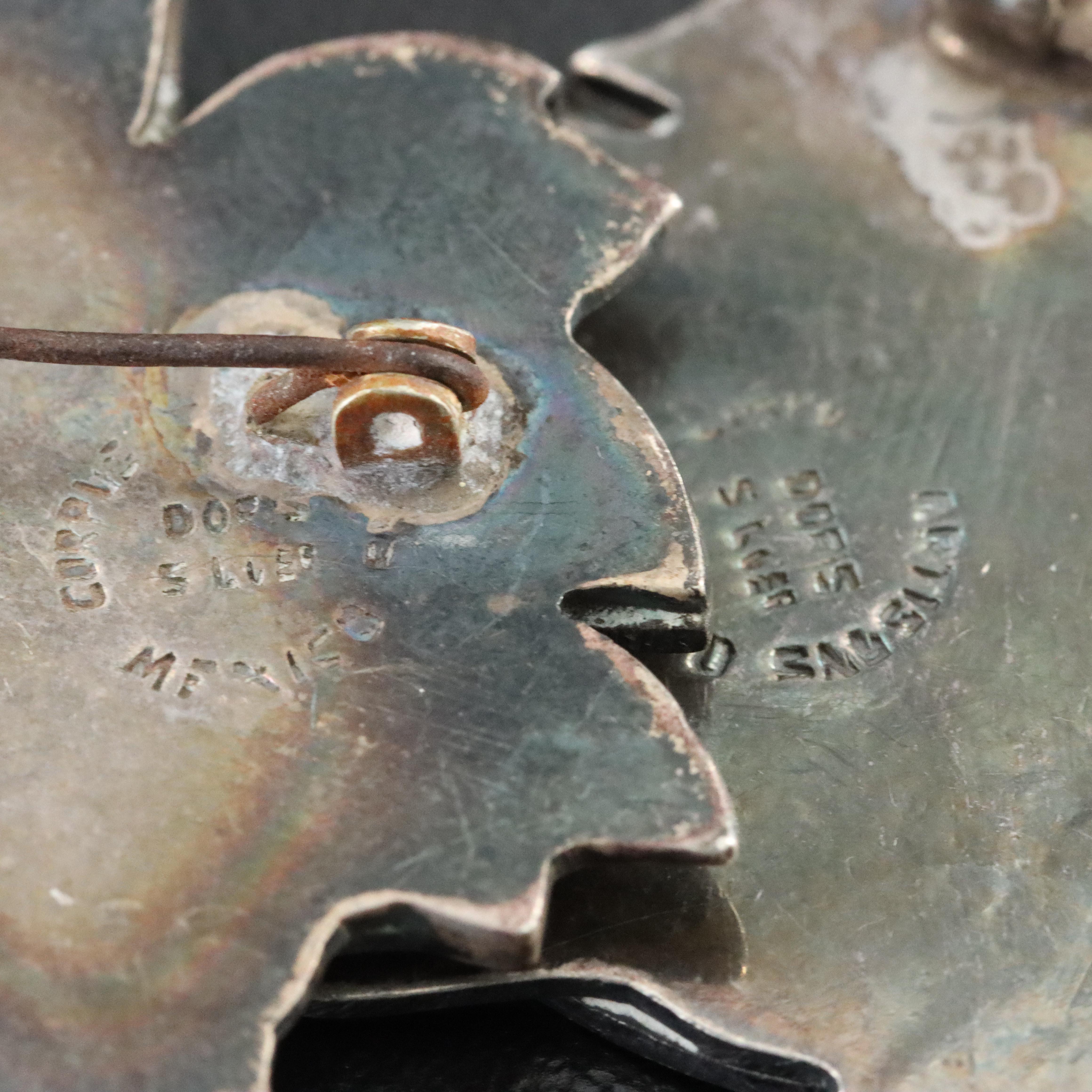 Doris Silver Shop and Corpus Artisans Mexican Sterling Quetzalcoatl Brooches