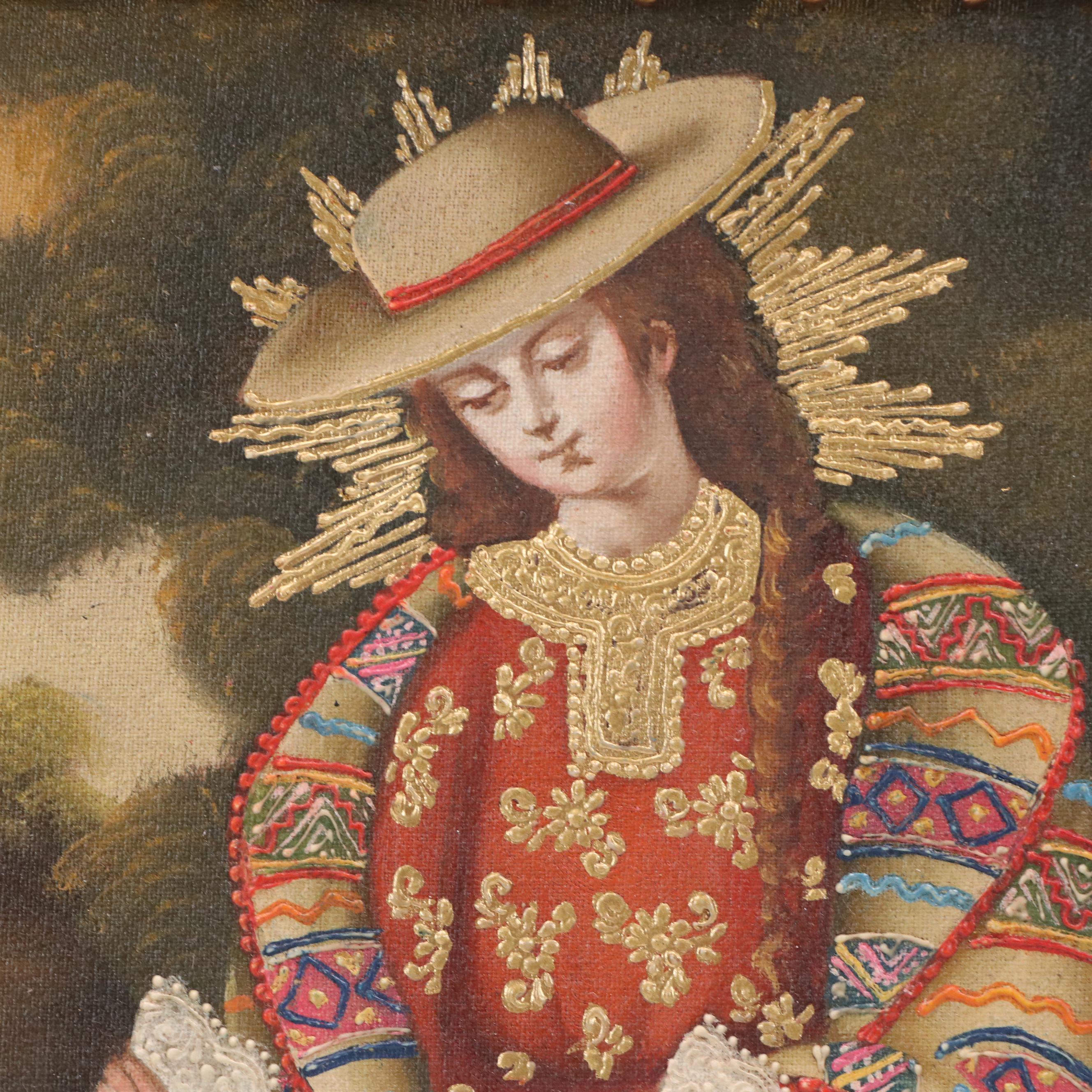 Ernesto Zuñiga Oil Painting "Virgen y el Niño"