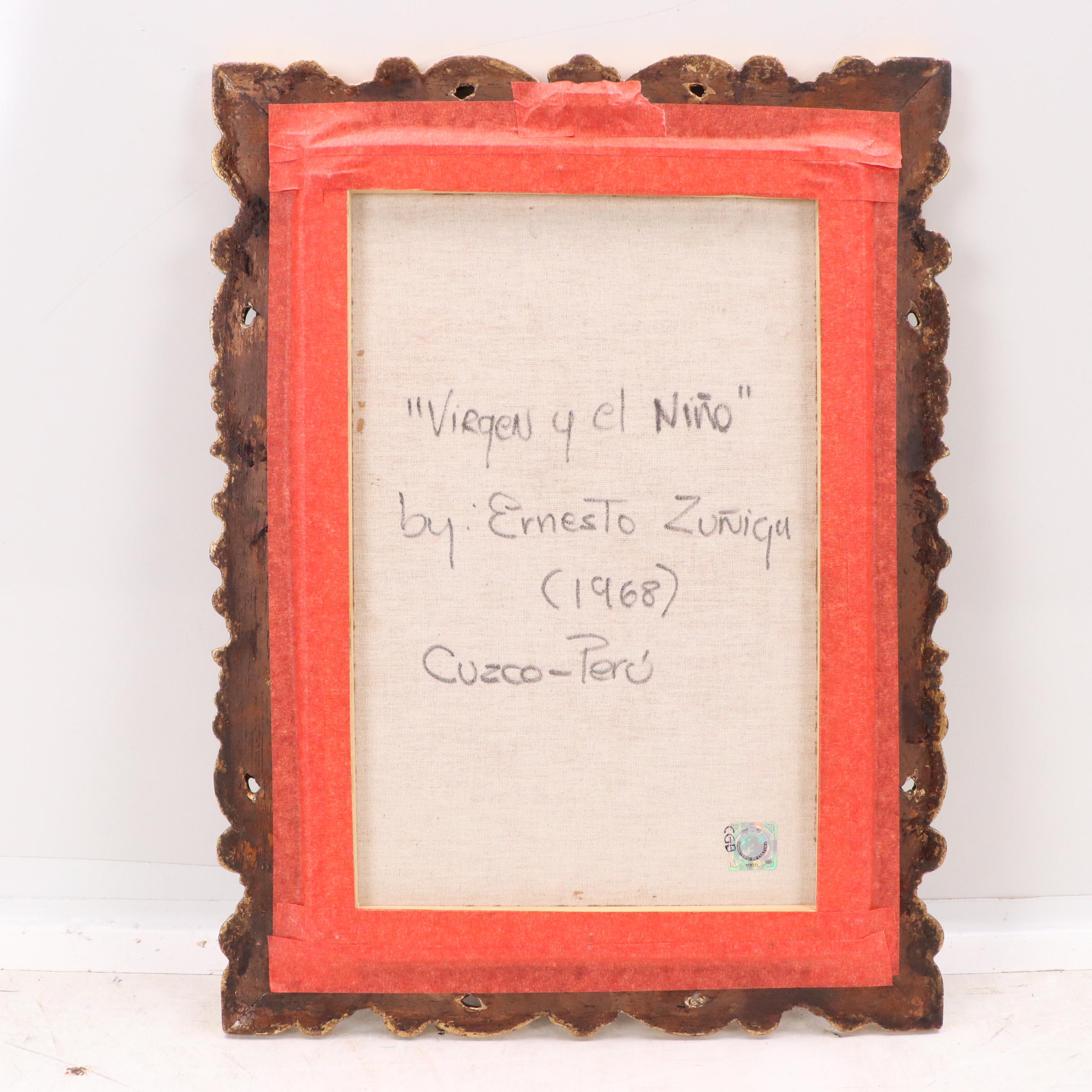 Ernesto Zuñiga Oil Painting "Virgen y el Niño"