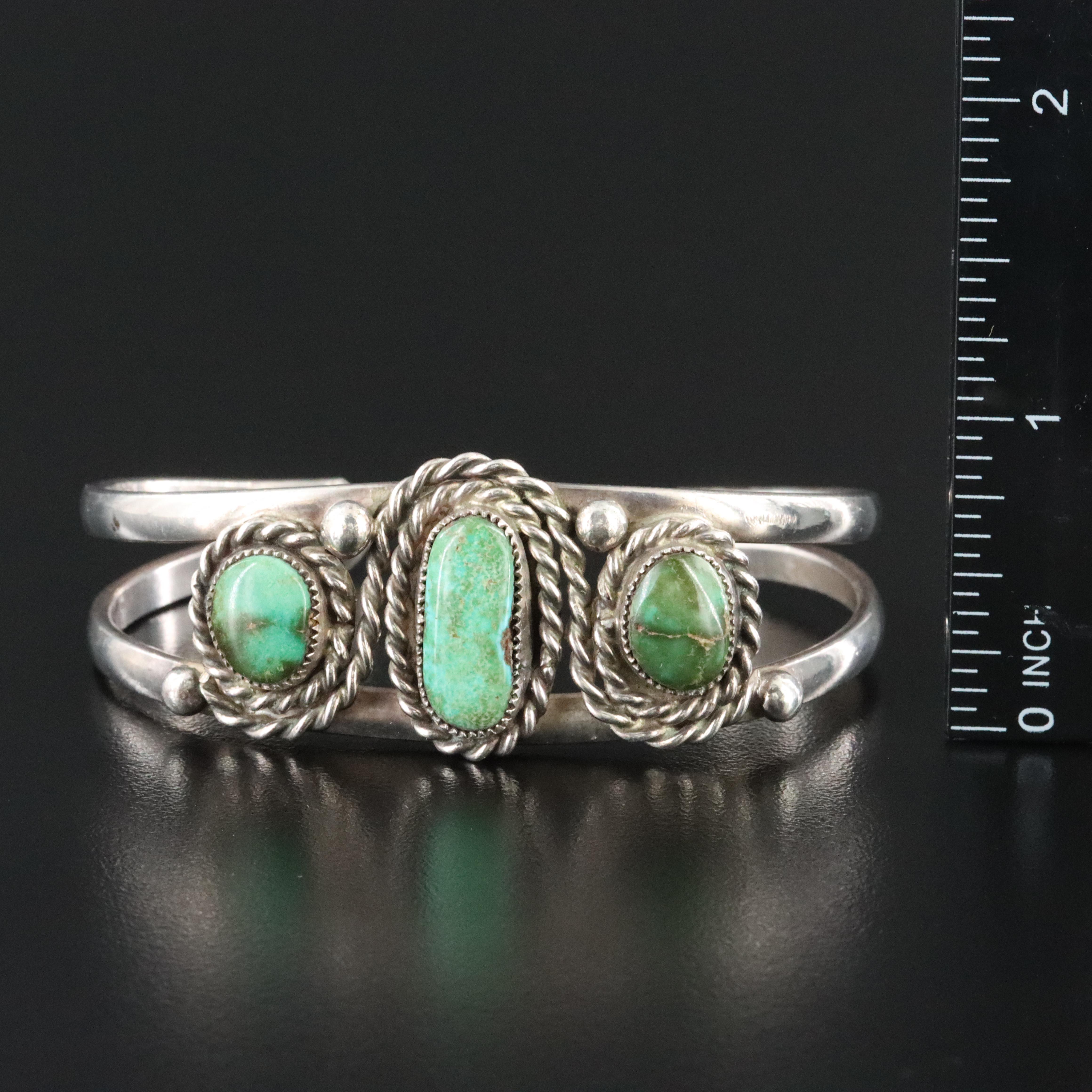 Southwestern Sterling Turquoise Cuff Bracelet