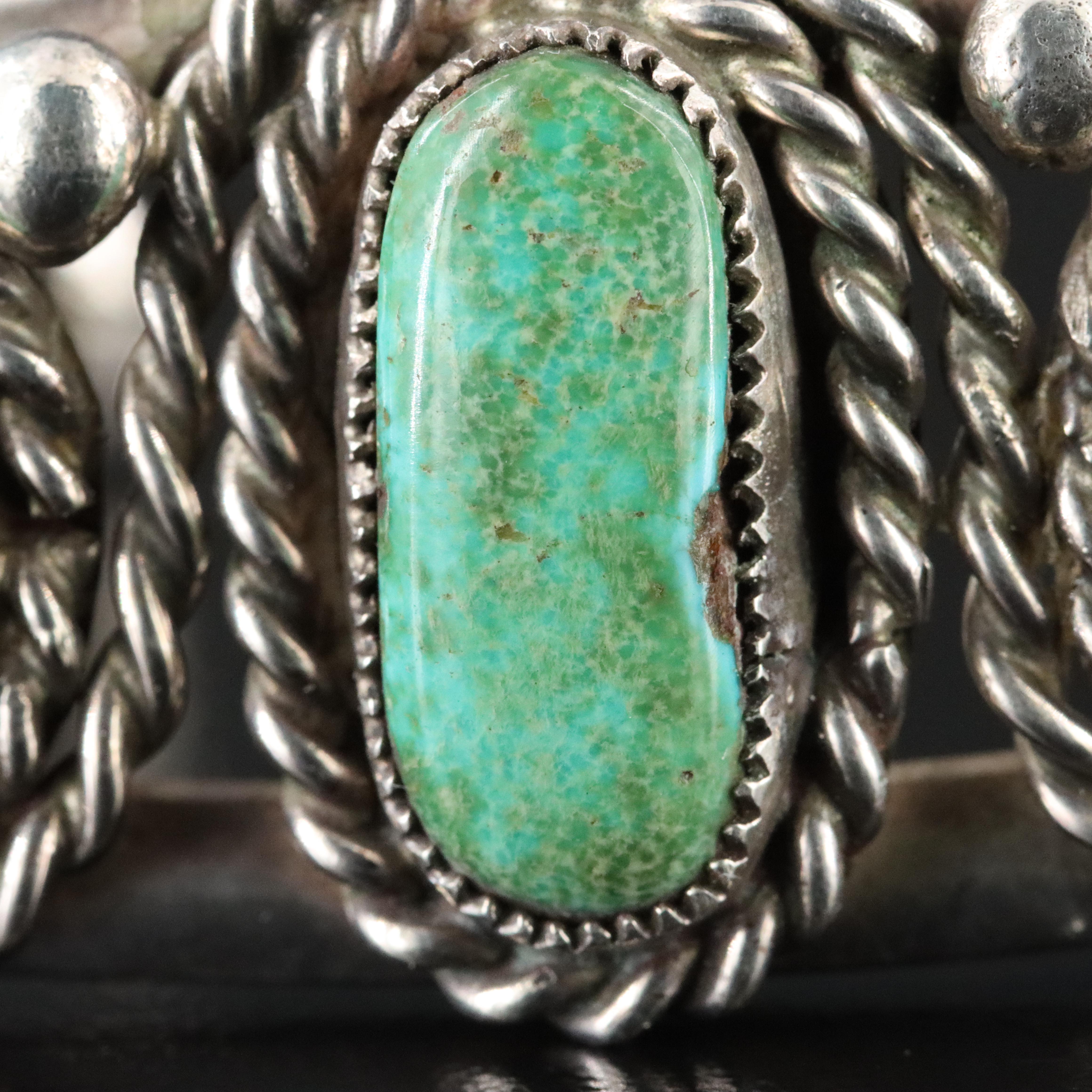 Southwestern Sterling Turquoise Cuff Bracelet