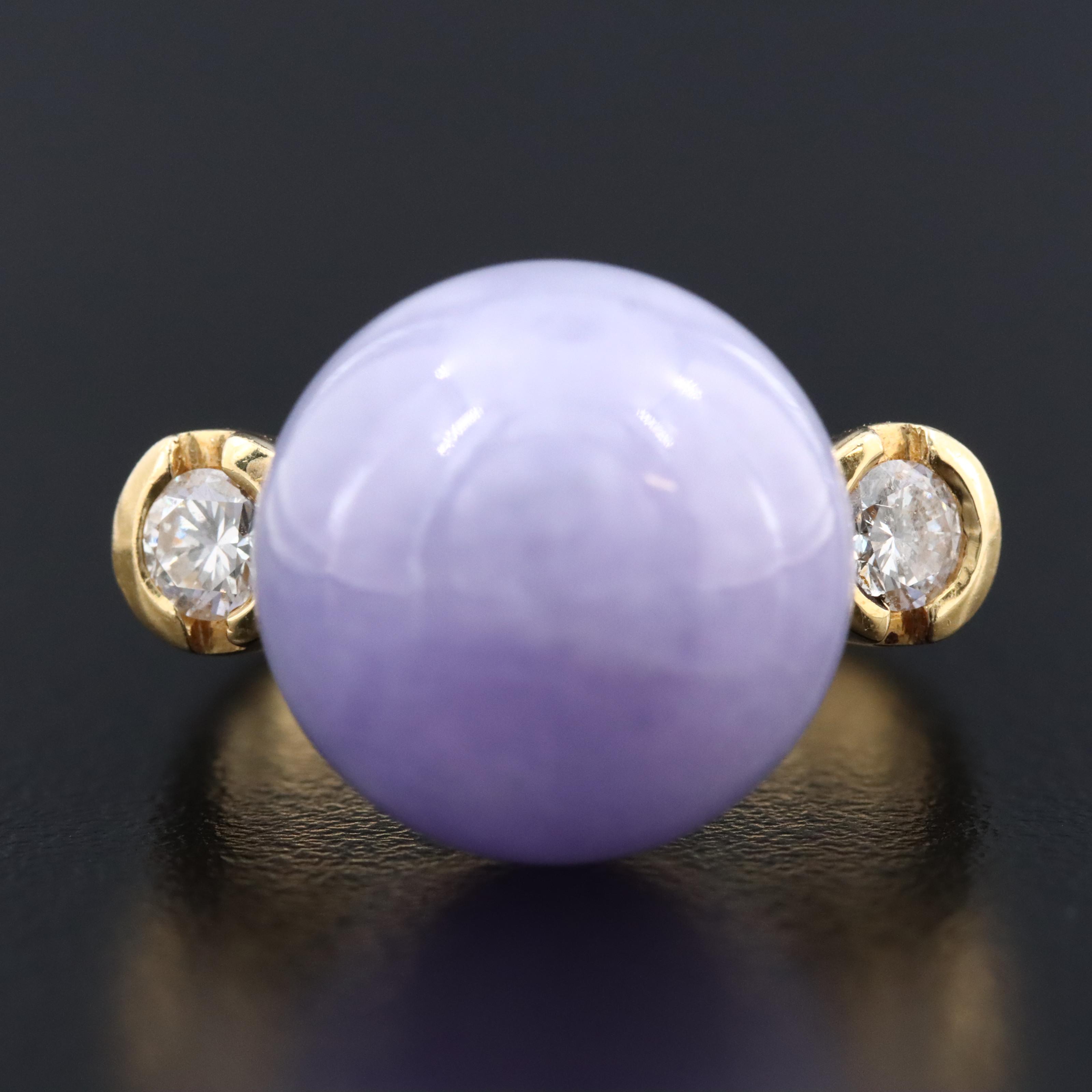 18K Jadeite and Diamond Ring