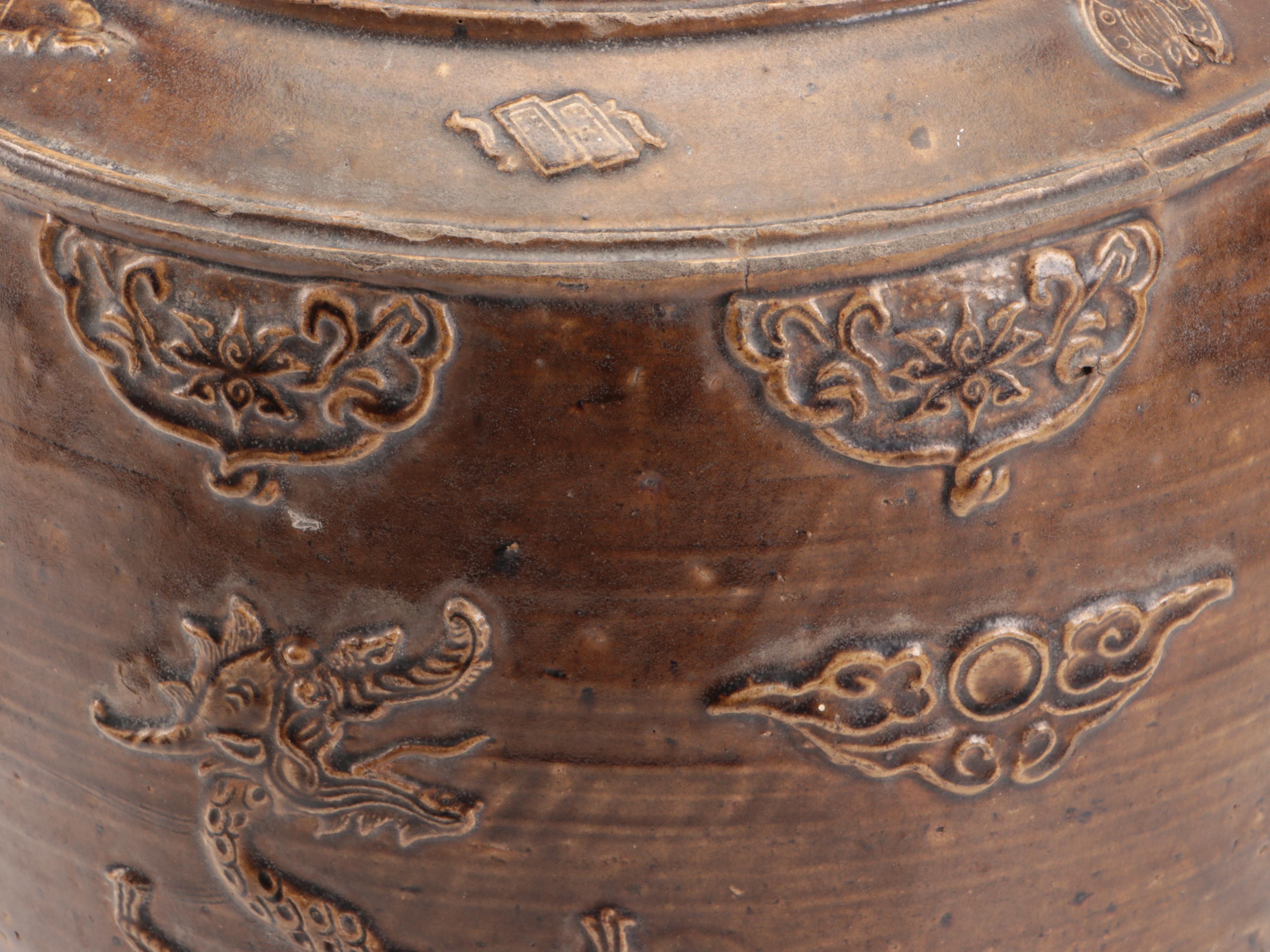Chinese Dragon Martaban Jar