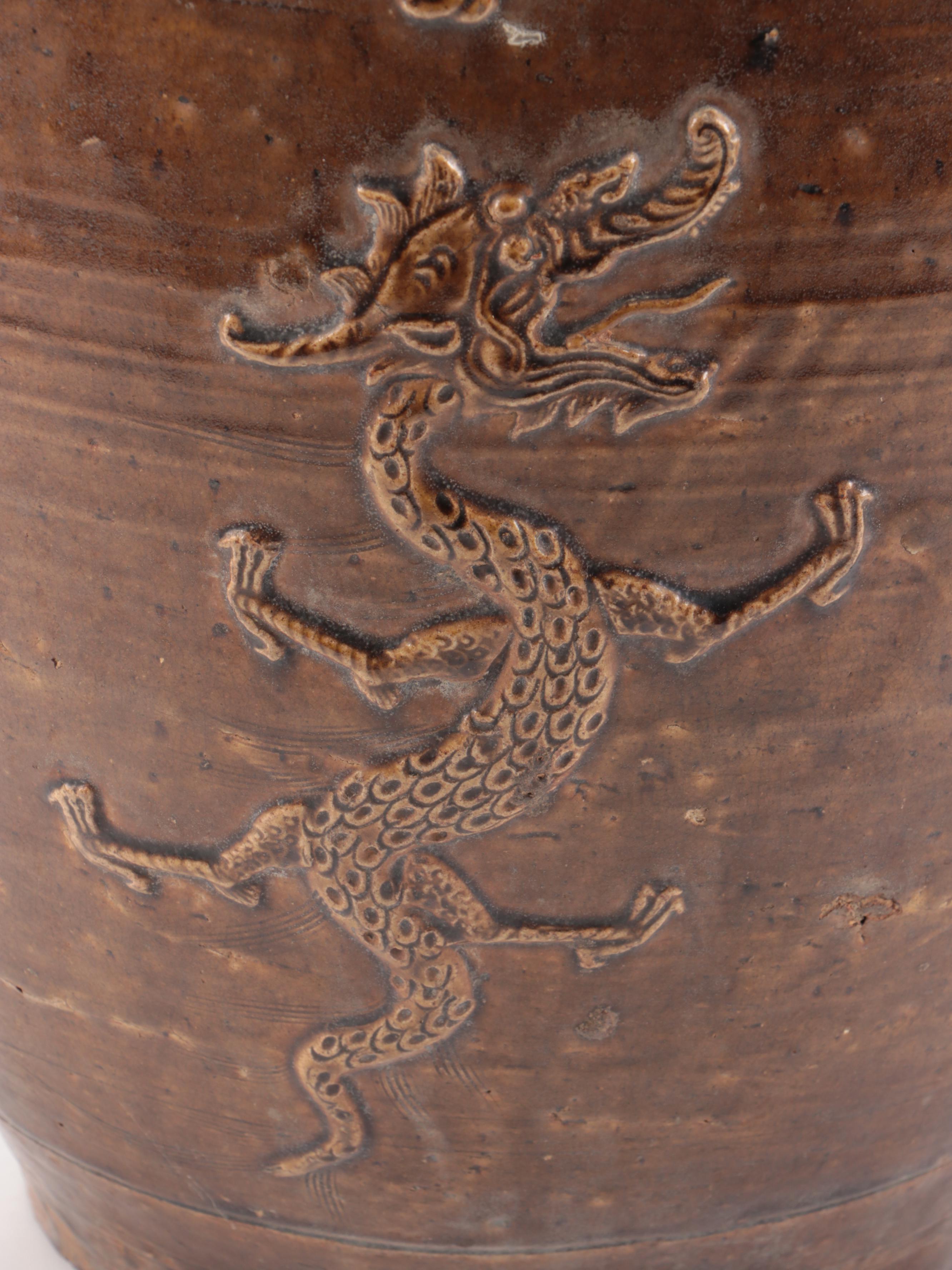 Chinese Dragon Martaban Jar