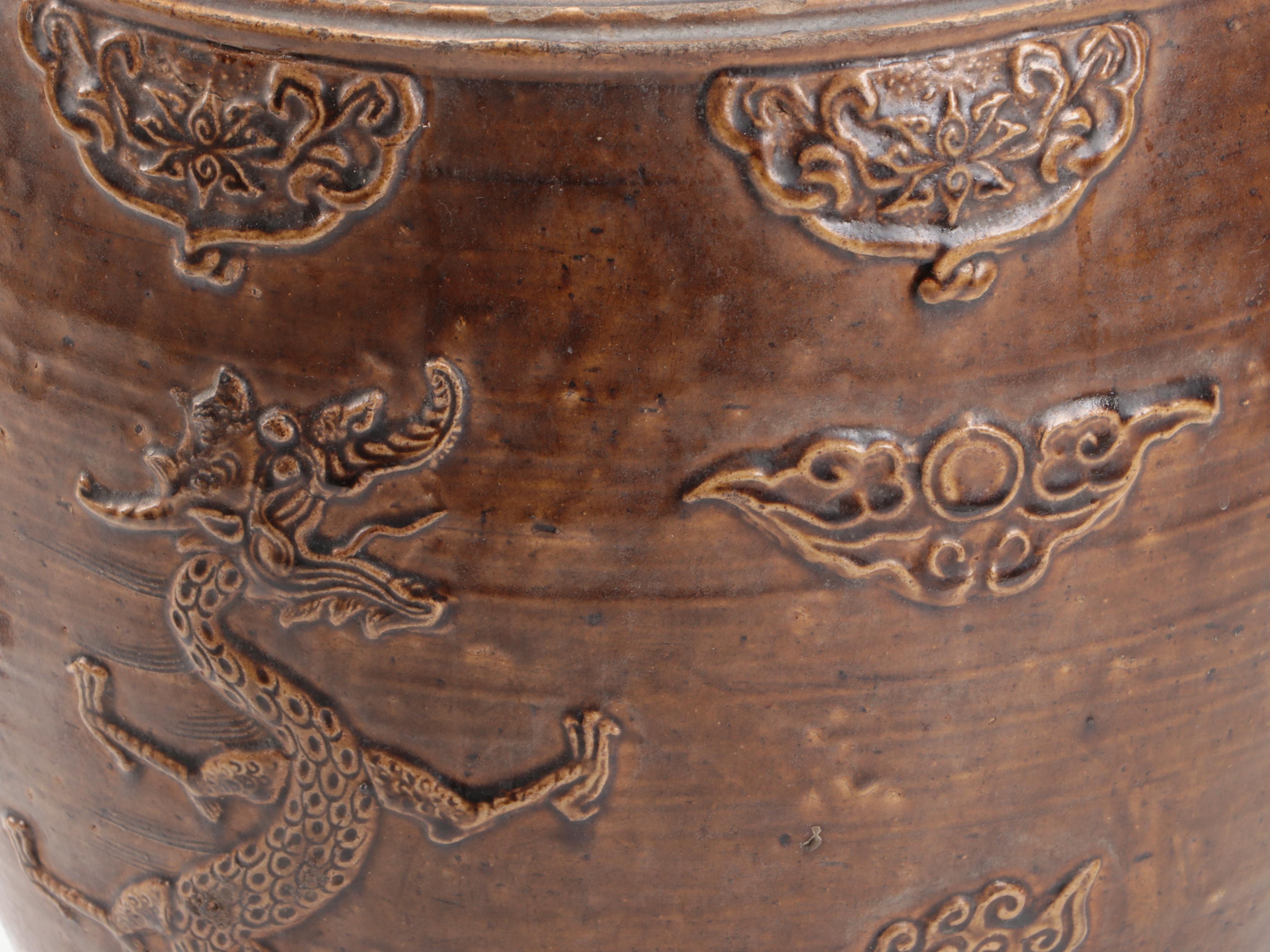 Chinese Dragon Martaban Jar