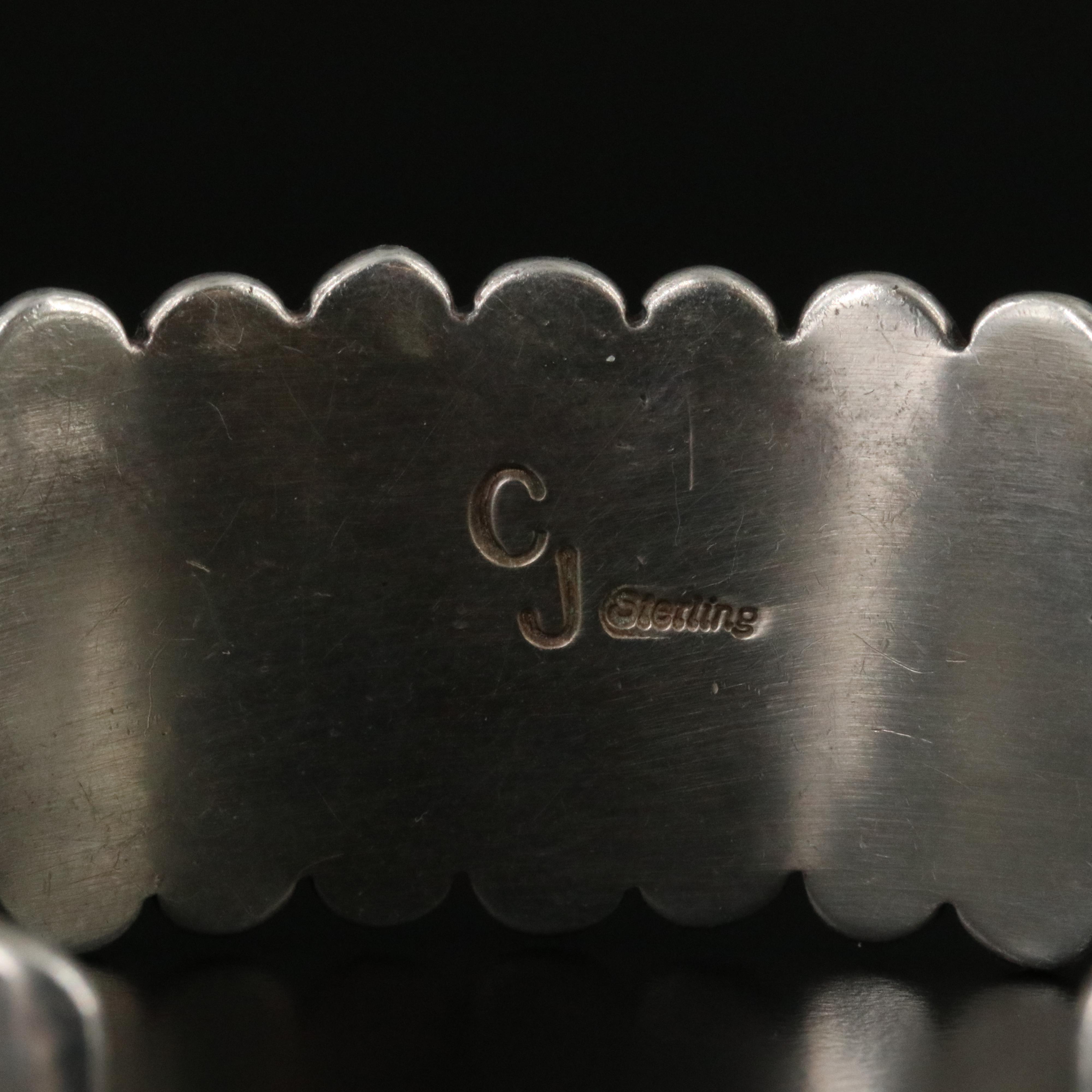 Charlie John Navajo Diné Sterling Stampwork Cuff Bracelet